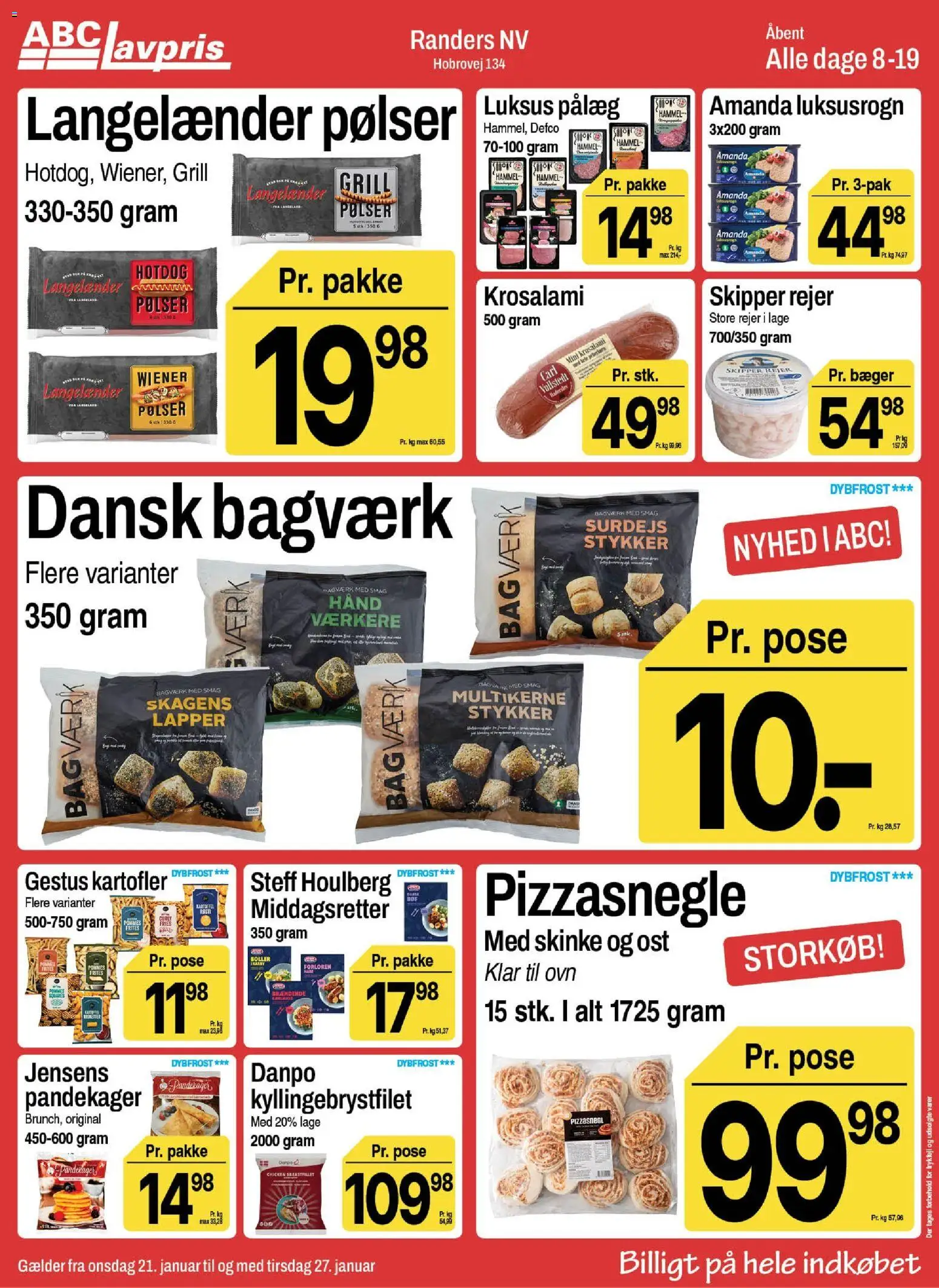 Abc Lavpris tilbudsavis – gyldig fra 21.01.2026 | Side: 6 | Produkter: Ost, Skinke, Rejer, Grill