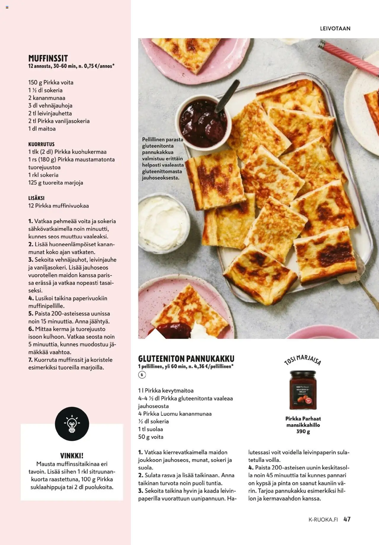  | Sivu: 47 | Tuotteet: Mansikkahillo, Suola, Munat, Kerma