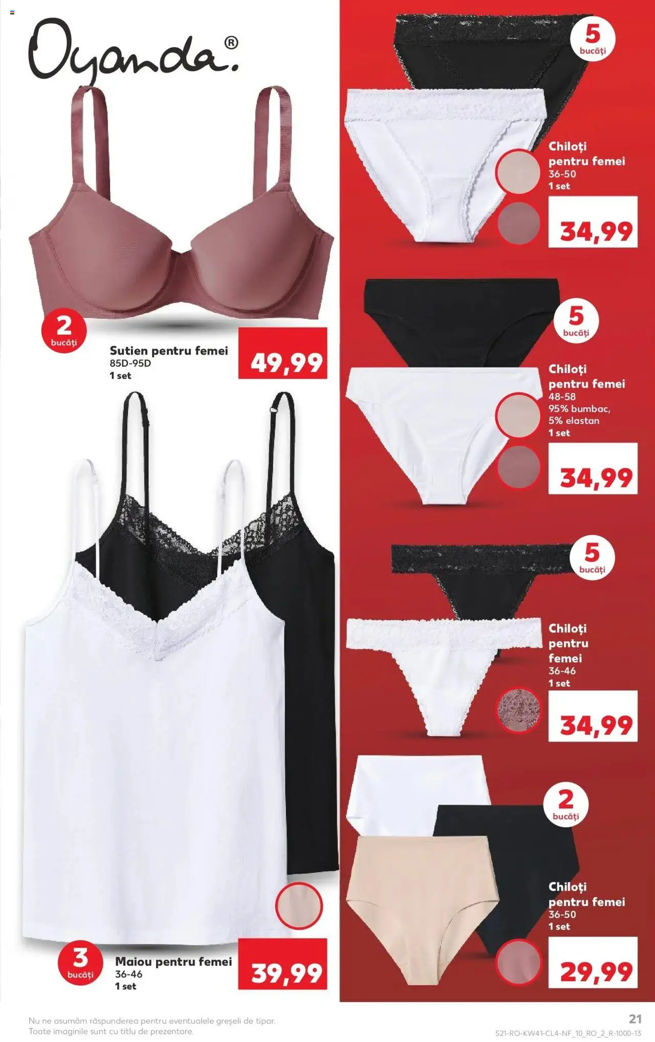 Noul catalog Kaufland – valabil de la 08.10.2025 | Pagină: 21 | Produse: Top, Maiou, Chiloți, Sutien