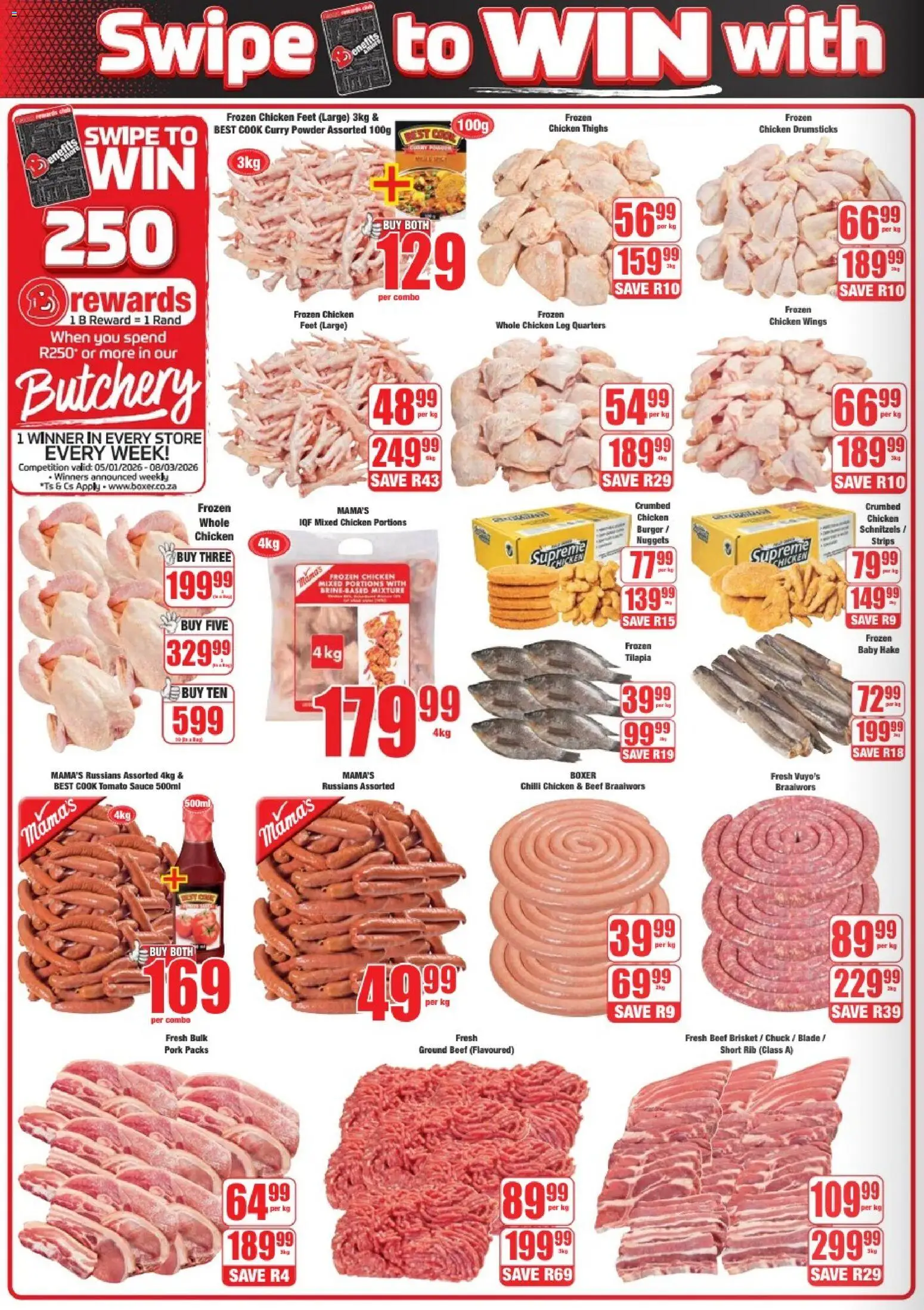 New Boxer catalogue – valid from 23.02.2026 | Page: 2 | Products: Pork, Beef, Curry powder, Chilli