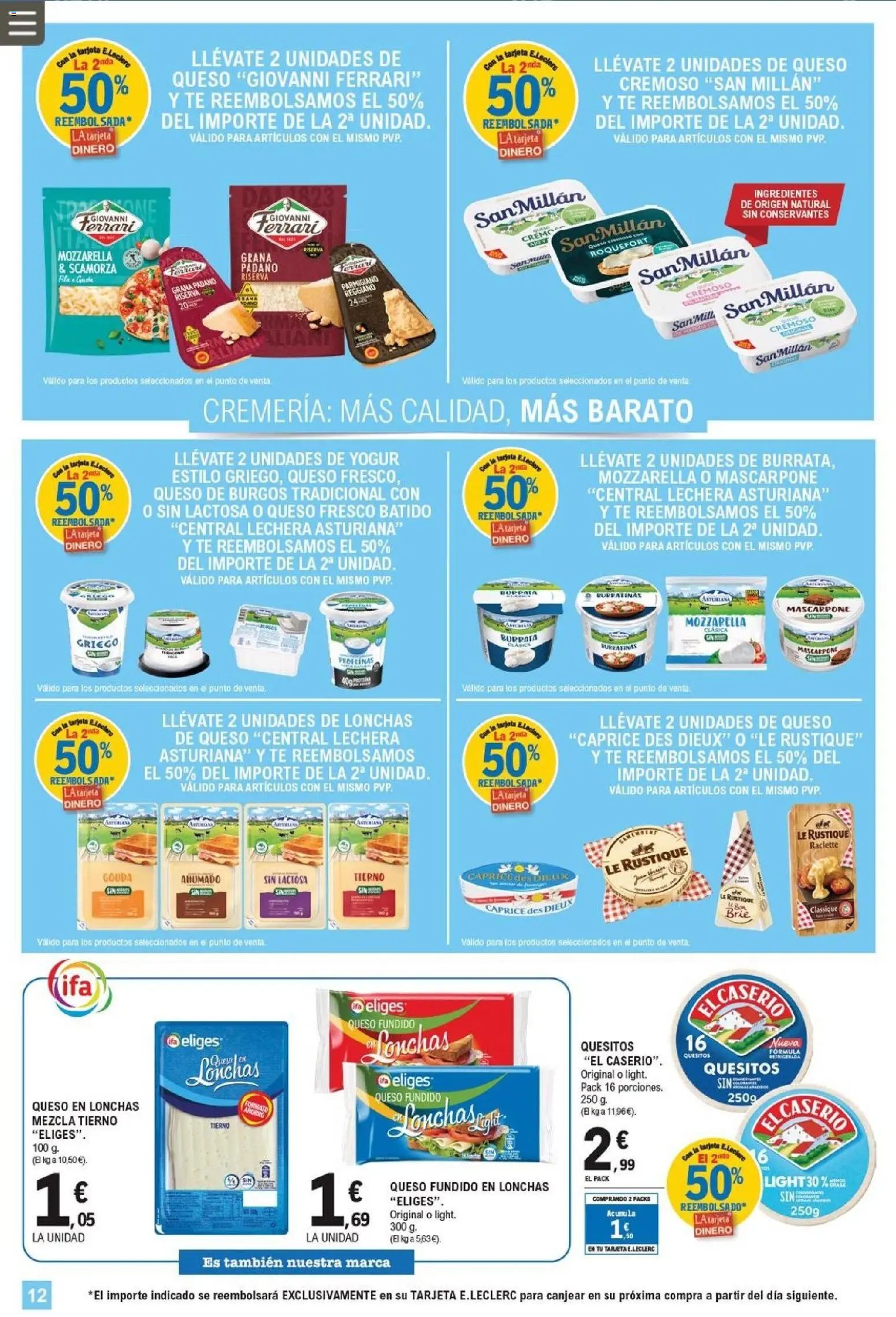 E.Leclerc folleto │ válido desde el 08.04.2026 | Página: 12 | Productos: Γραβάτα, Κρεμάστρα, Yogur, Queso fresco
