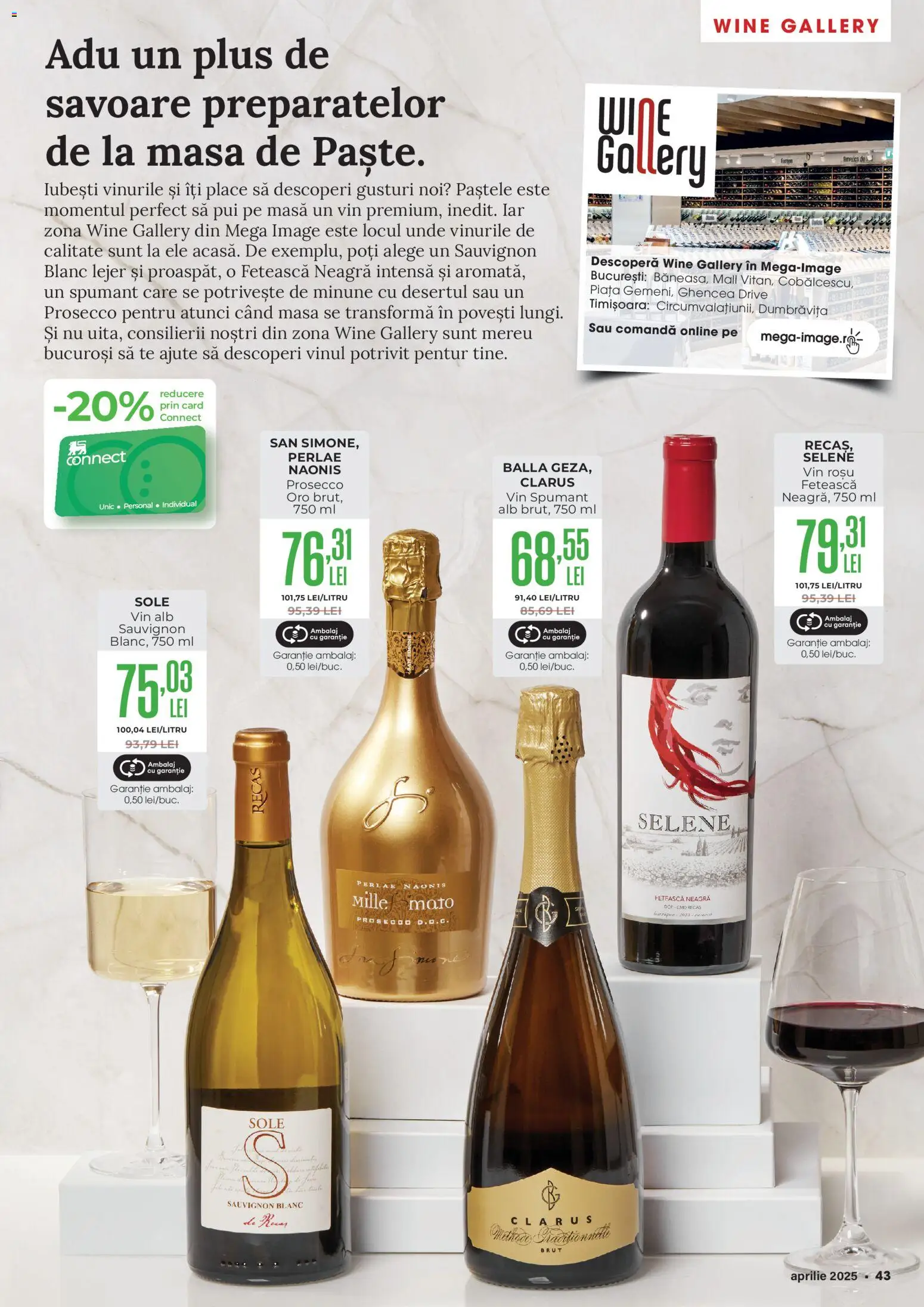 Noul catalog Mega Image – valabil de la 26.03.2026 | Pagină: 43 | Produse: Masă, Hacıyatmaz Kedi Oyuncağı, Prosecco, Vin