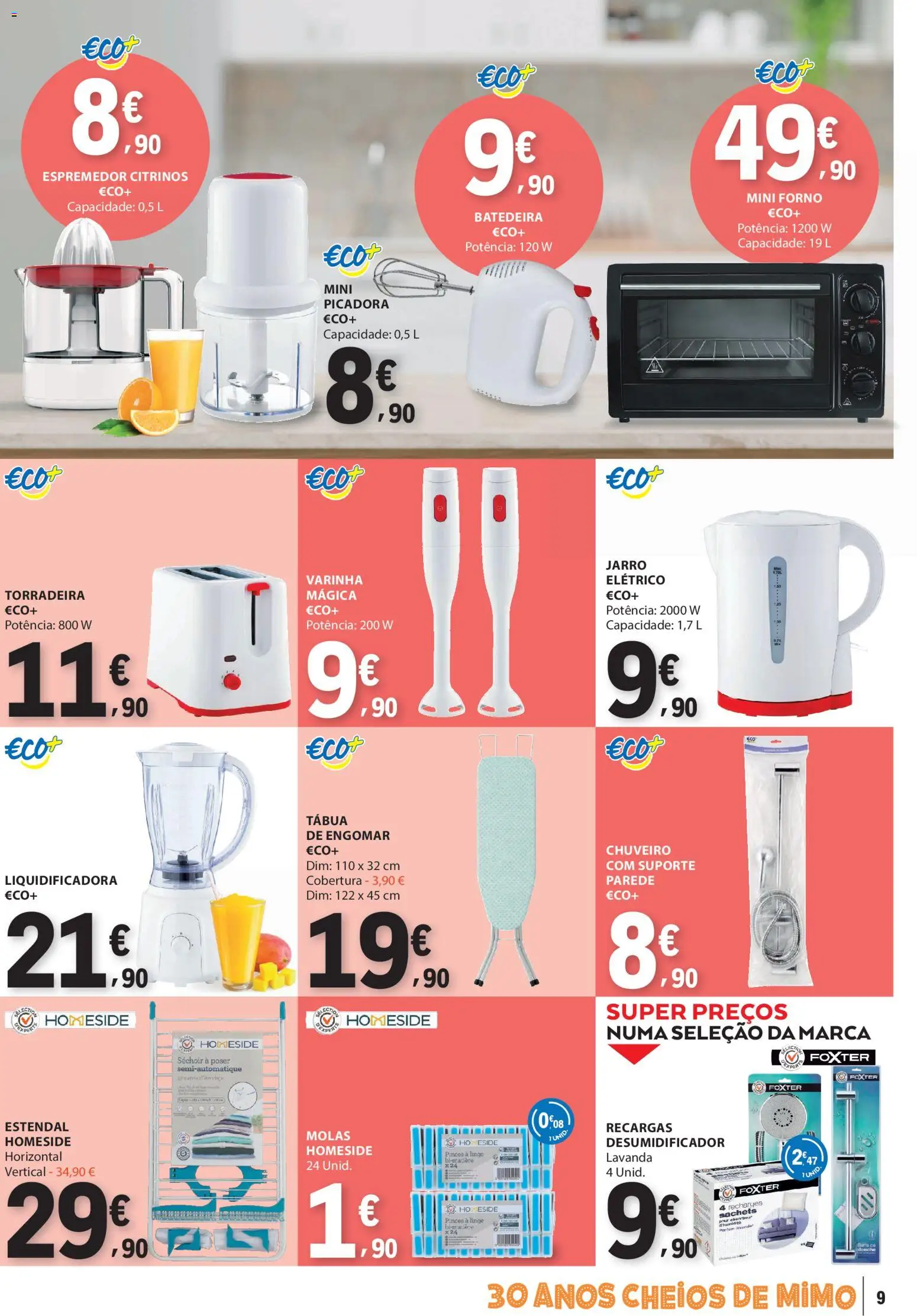 E.Leclerc Não Alimentar │ válido de 29.01.2026 | Página: 9 | Produtos: Forno, Batedeira, Espremedor, Chuveiro