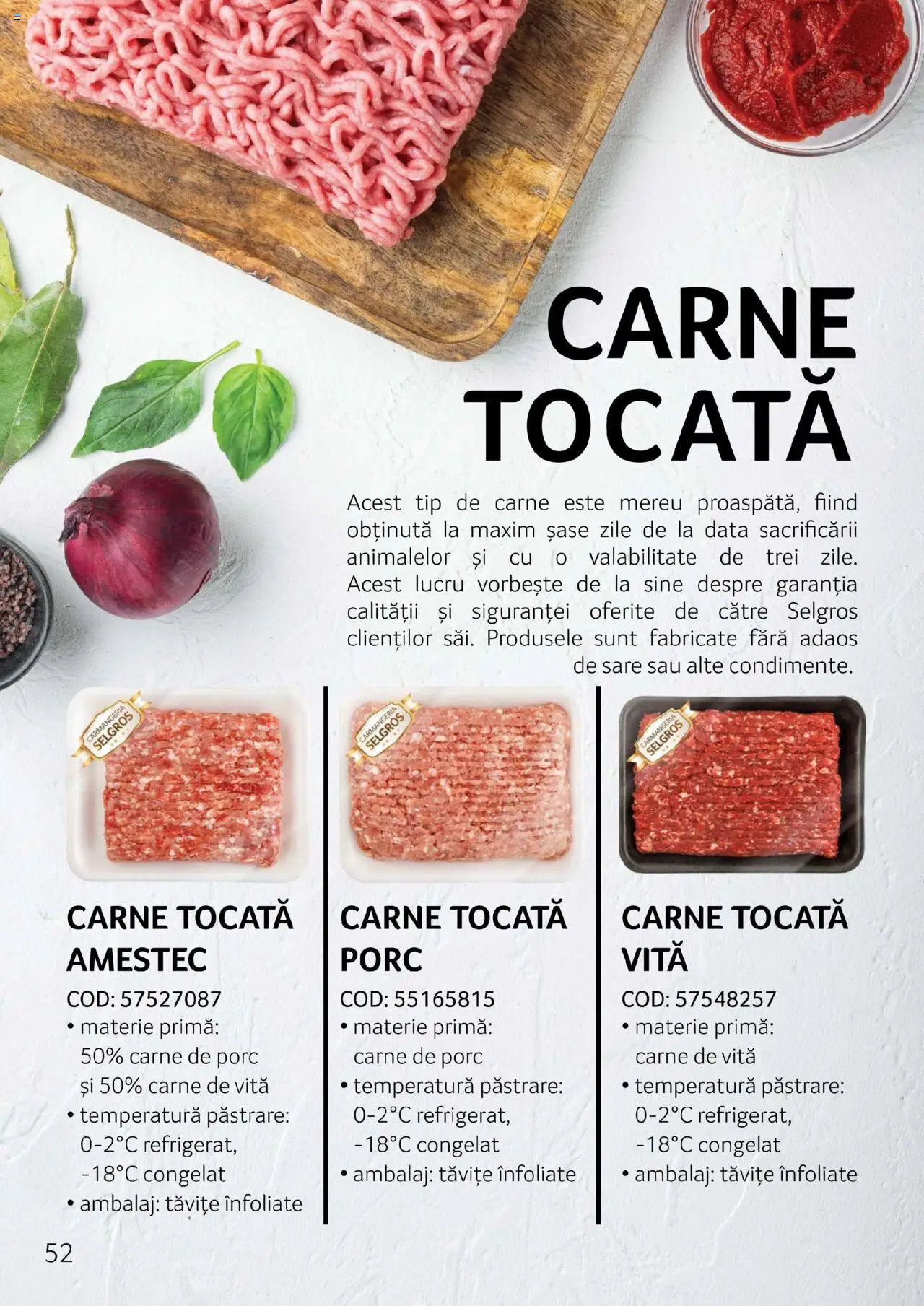 Catalog Selgros - Carne – valabil de la 27.04.2023 | Pagină: 52 | Produse: Mici, Carne De Vită, Carne tocată, Sare