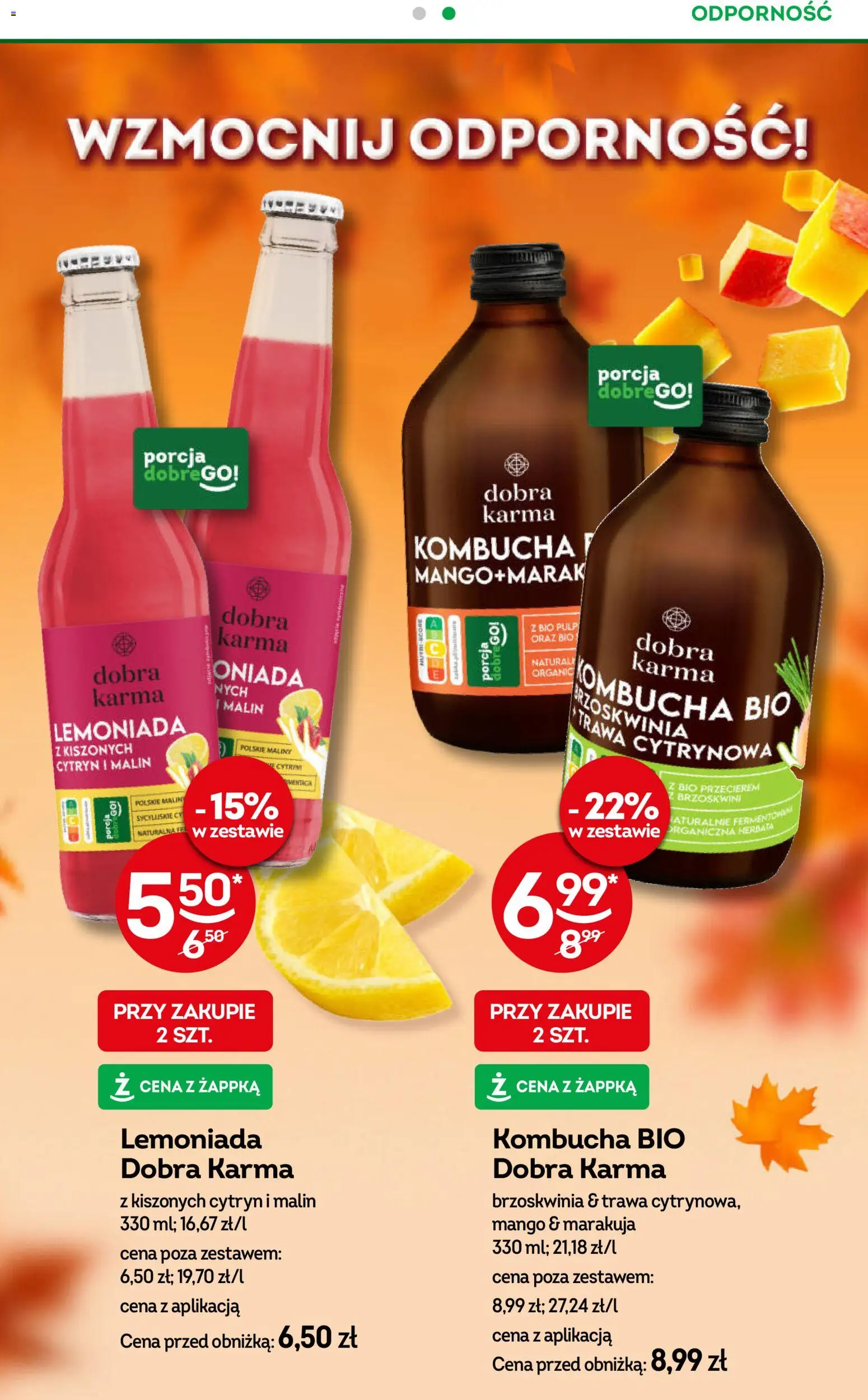 Żabka Gazetka od 22.10.2025 | Strona: 55 | Produkty: Mango, Maliny, Herbata, Kombucha