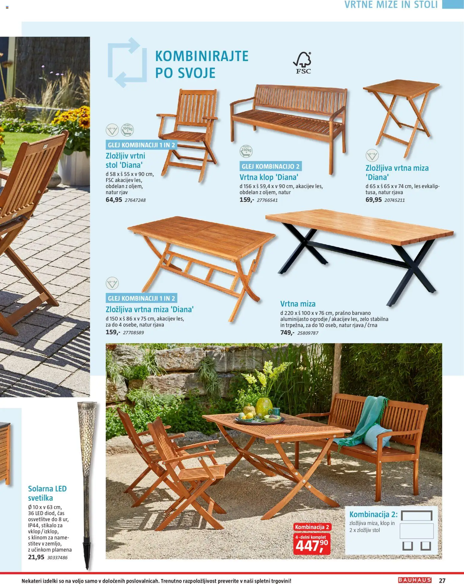 Novi Bauhaus katalog ponudbe – veljaven od 22.04.2026 | Stran: 27 | Izdelki: Led svetilka, Miza, Stol, Svetilka