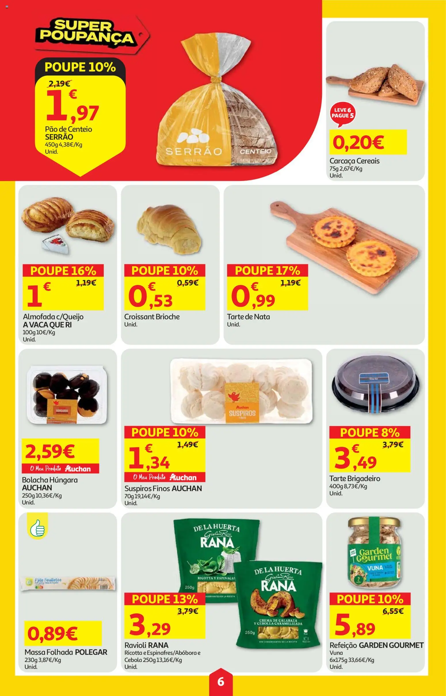 Auchan folheto │ válido de 13.11.2025 | Página: 6 | Produtos: Massa folhada, Pão, Nata, Massa