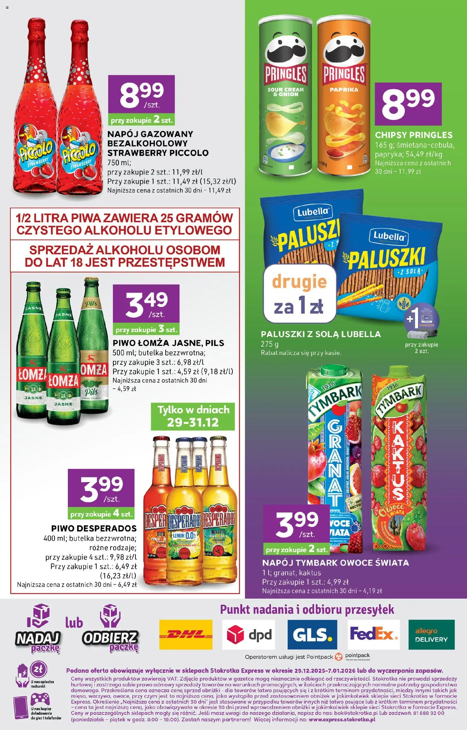 Stokrotka Gazetka - Express od 29.12.2025 | Strona: 6 | Produkty: Chipsy, Piwo Desperados, Piwo, Pringles
