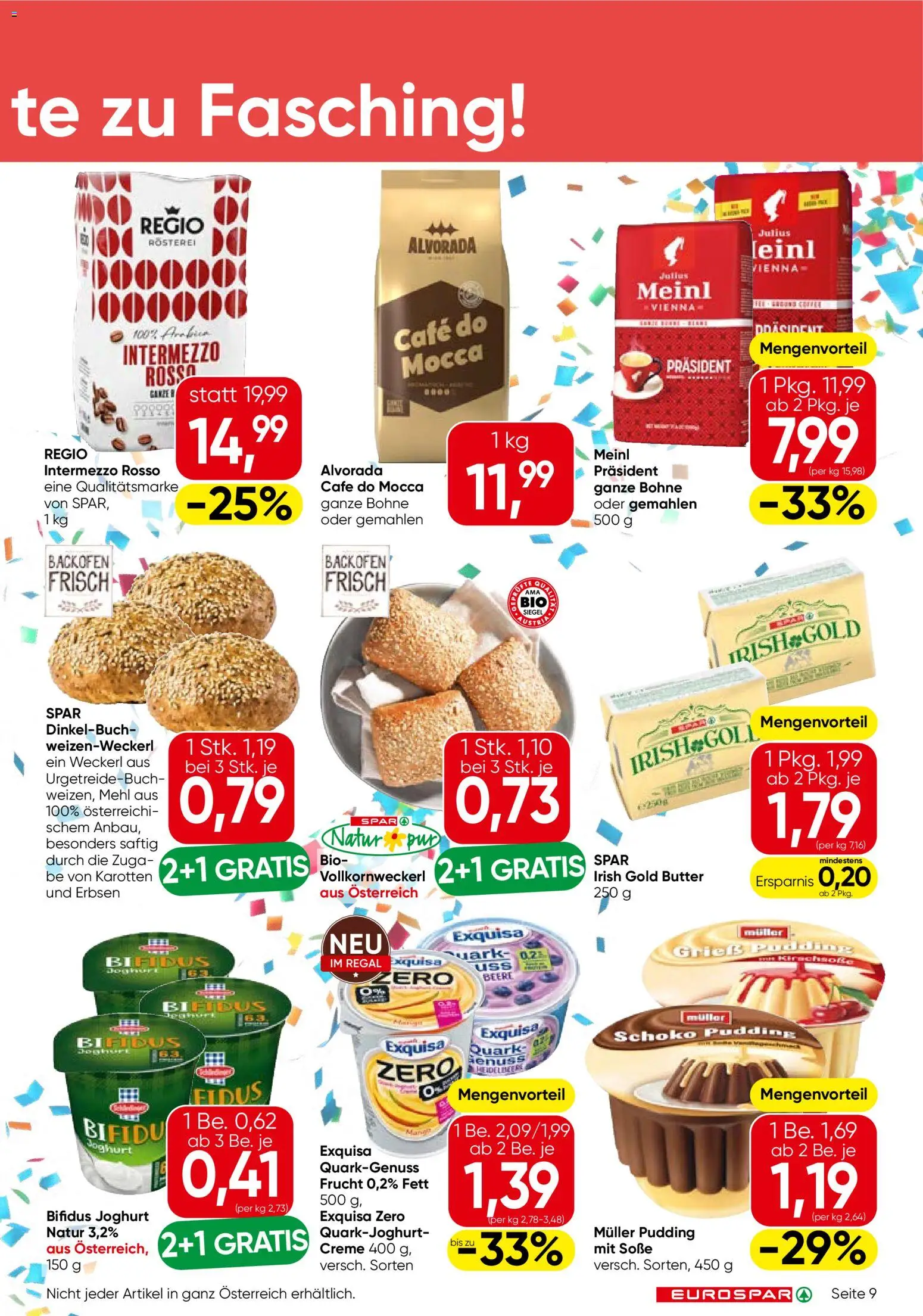 Eurospar Flugblatt - Wien gültig ab 12.02.2026 | Seite: 9 | Produkte: Erbsen, Regal, Butter, Joghurt