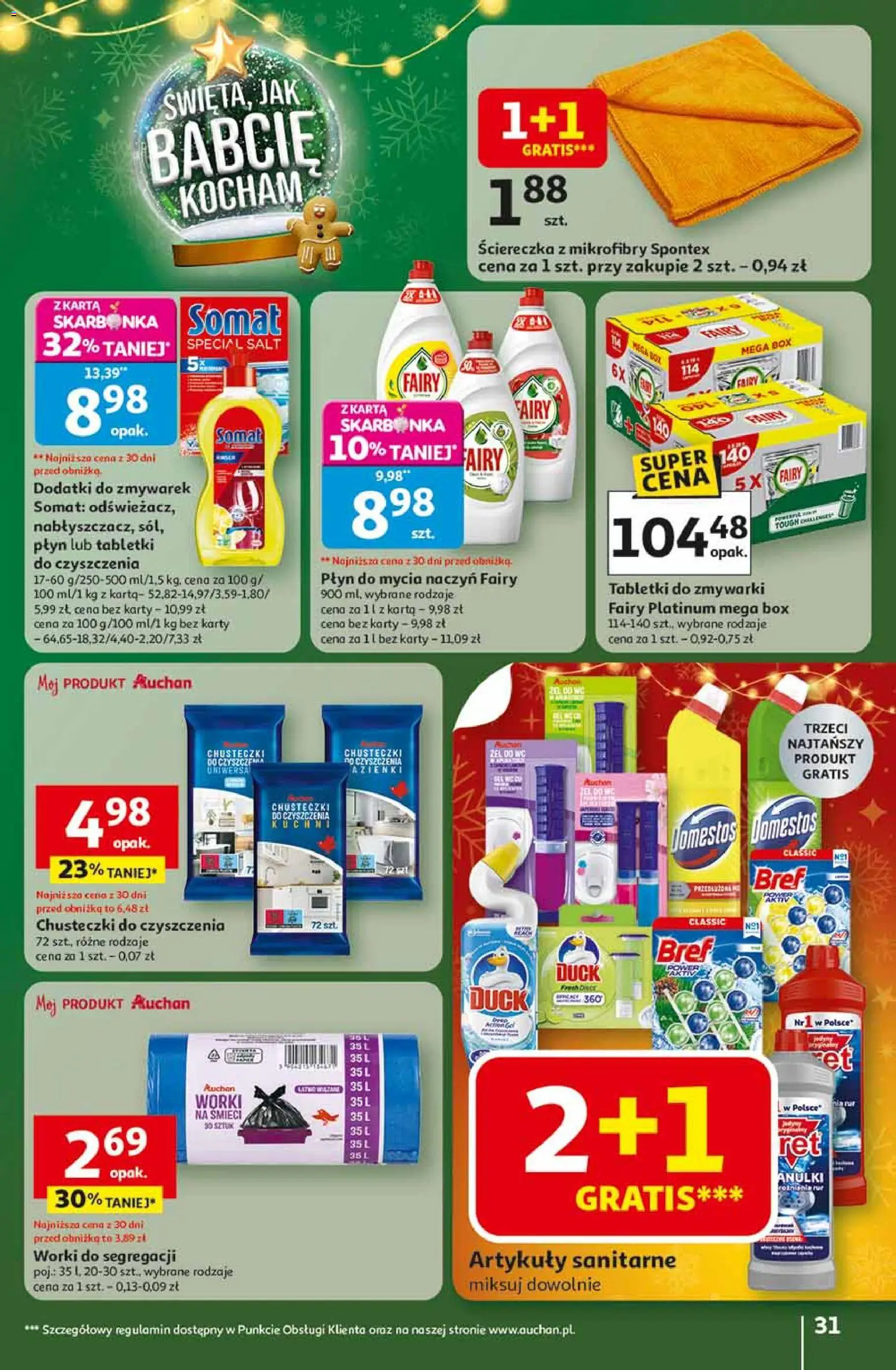 Auchan Black Friday od 13.11.2025 | Strona: 31 | Produkty: Karta, Fairy platinum, Fairy, Tabletki do zmywarki