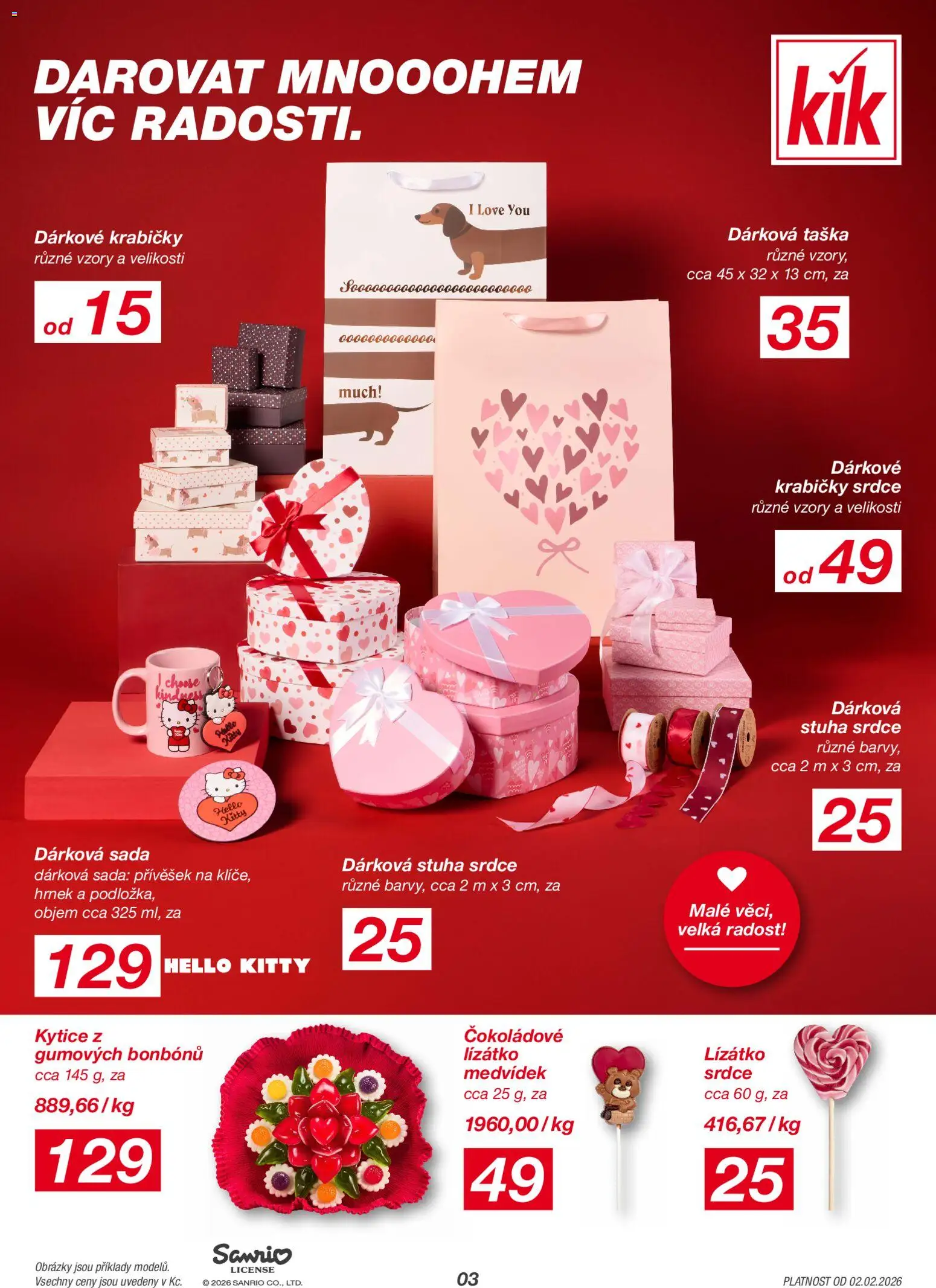 Kik leták od 02.02.2026 | Strana: 3 | Produkty: Hrnek, Dárková taška, Krabičky, Taška