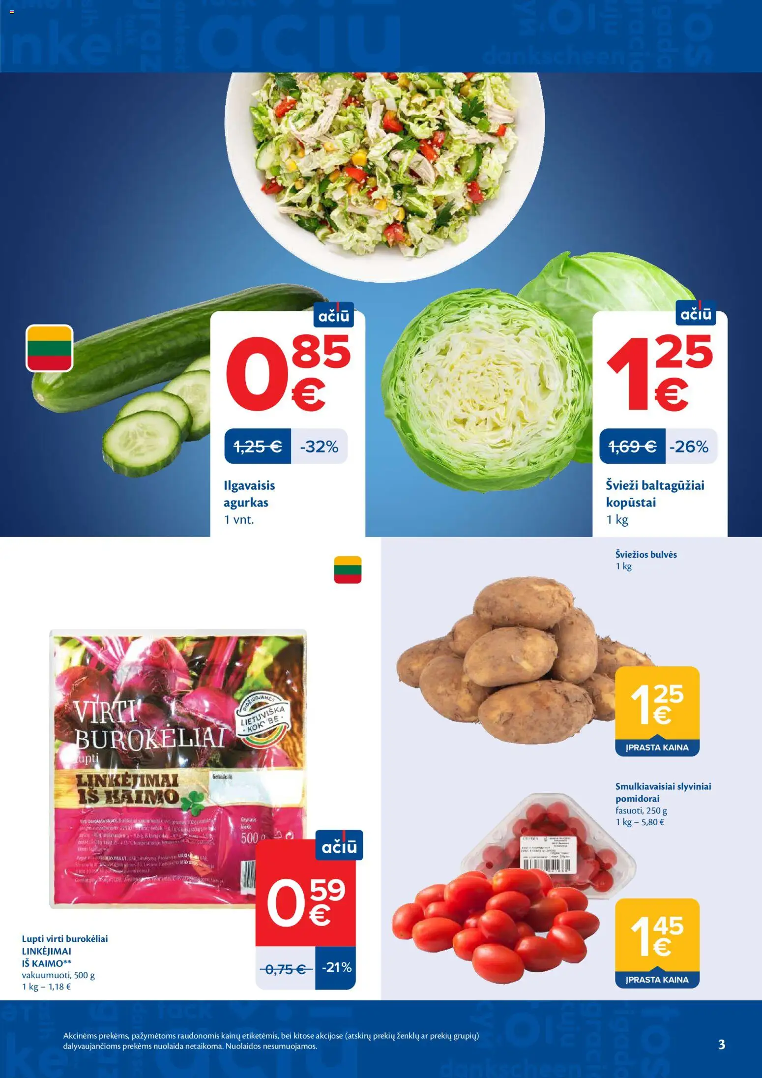 MAXIMA akcijos nuo 21.04.2026 | Puslapis: 3 | Prekių: Agurkas, Bulvės, Pomidorai