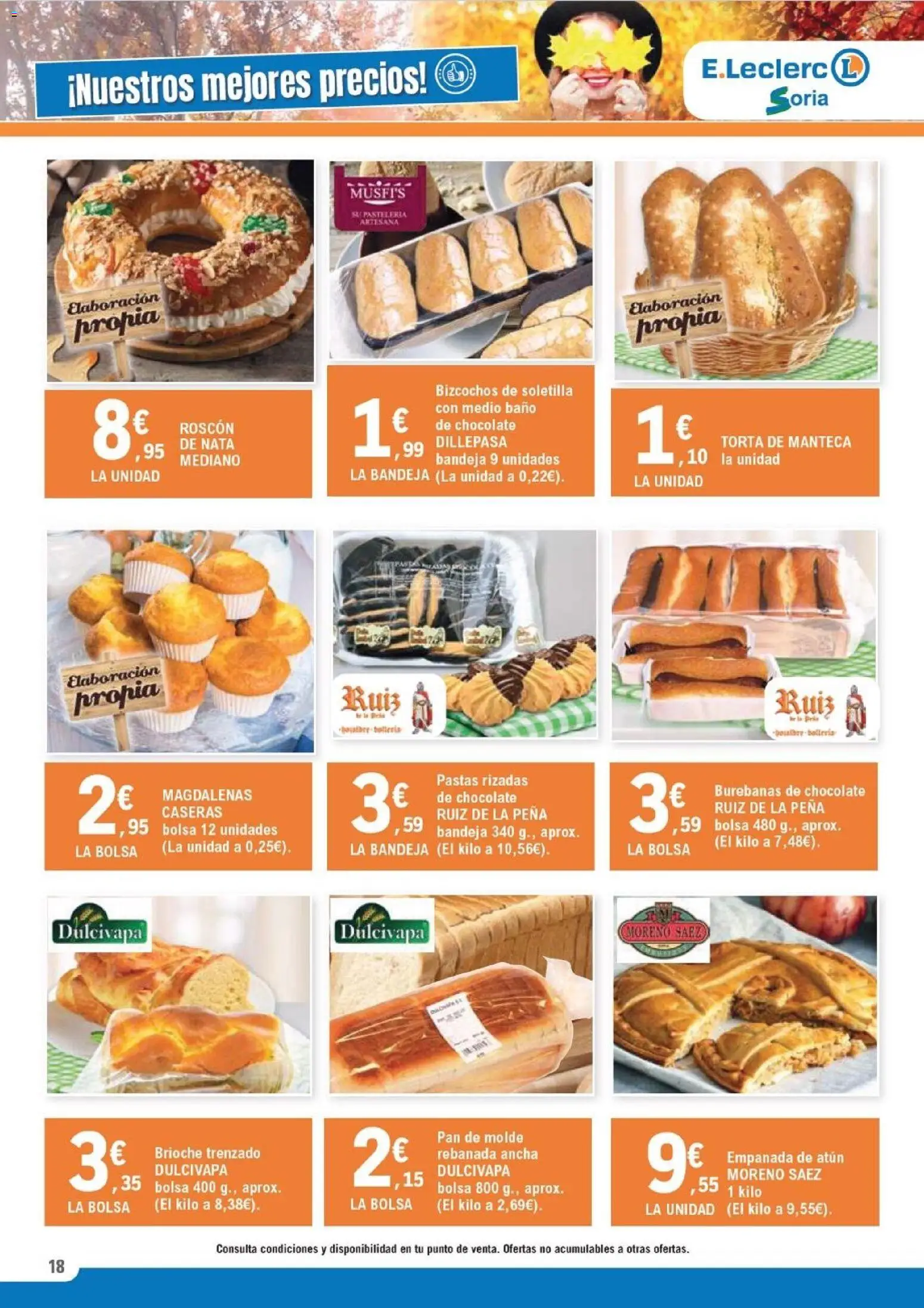 E.Leclerc folleto │ válido desde el 12.11.2025 | Página: 18 | Productos: Pan, Chocolate, Bolsa, Bandeja