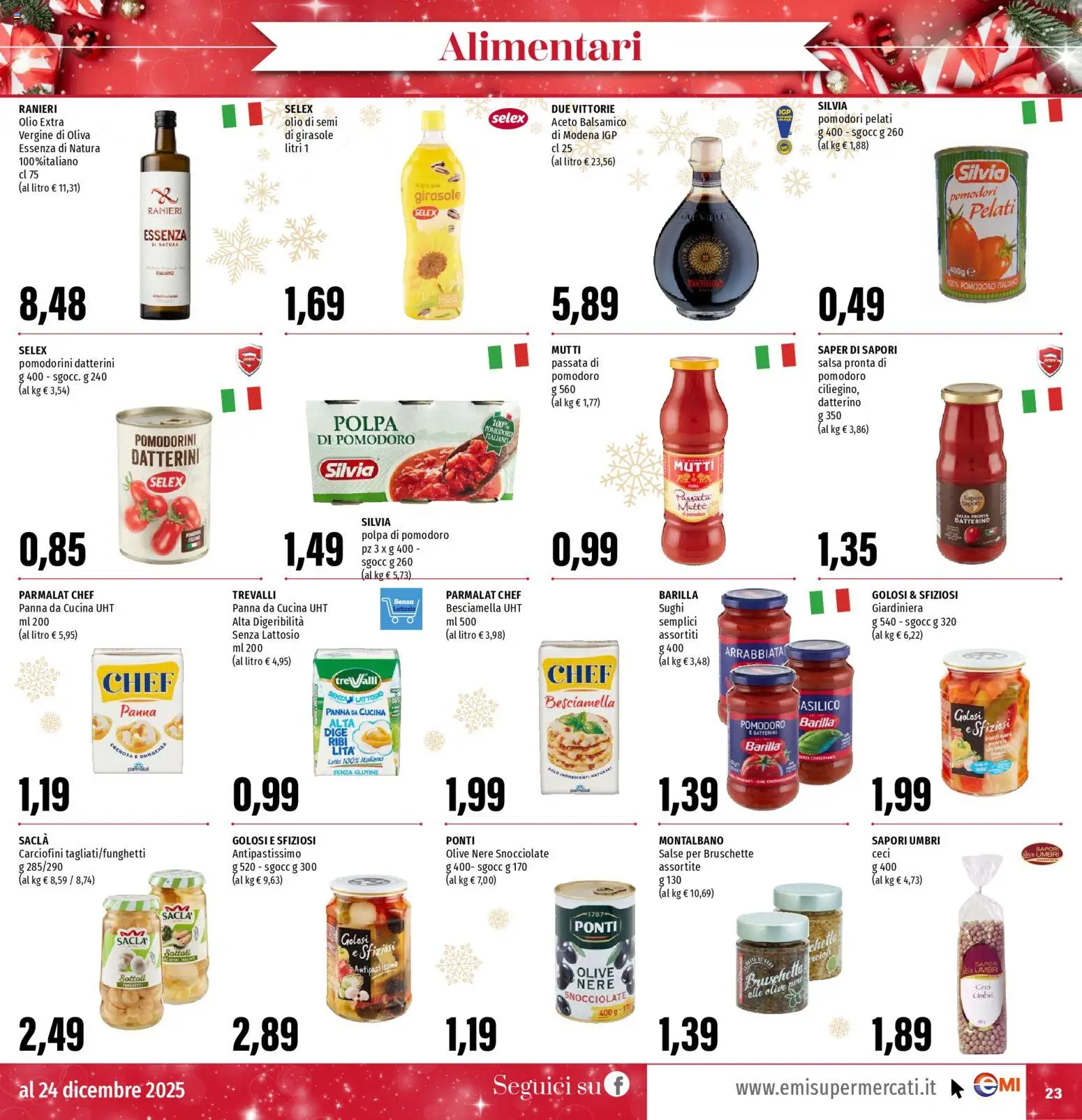 Volantino EMI del 11.12.2025 | Pagina: 23 | Prodotti: Salsa, Pomodoro, Olive, Mutti