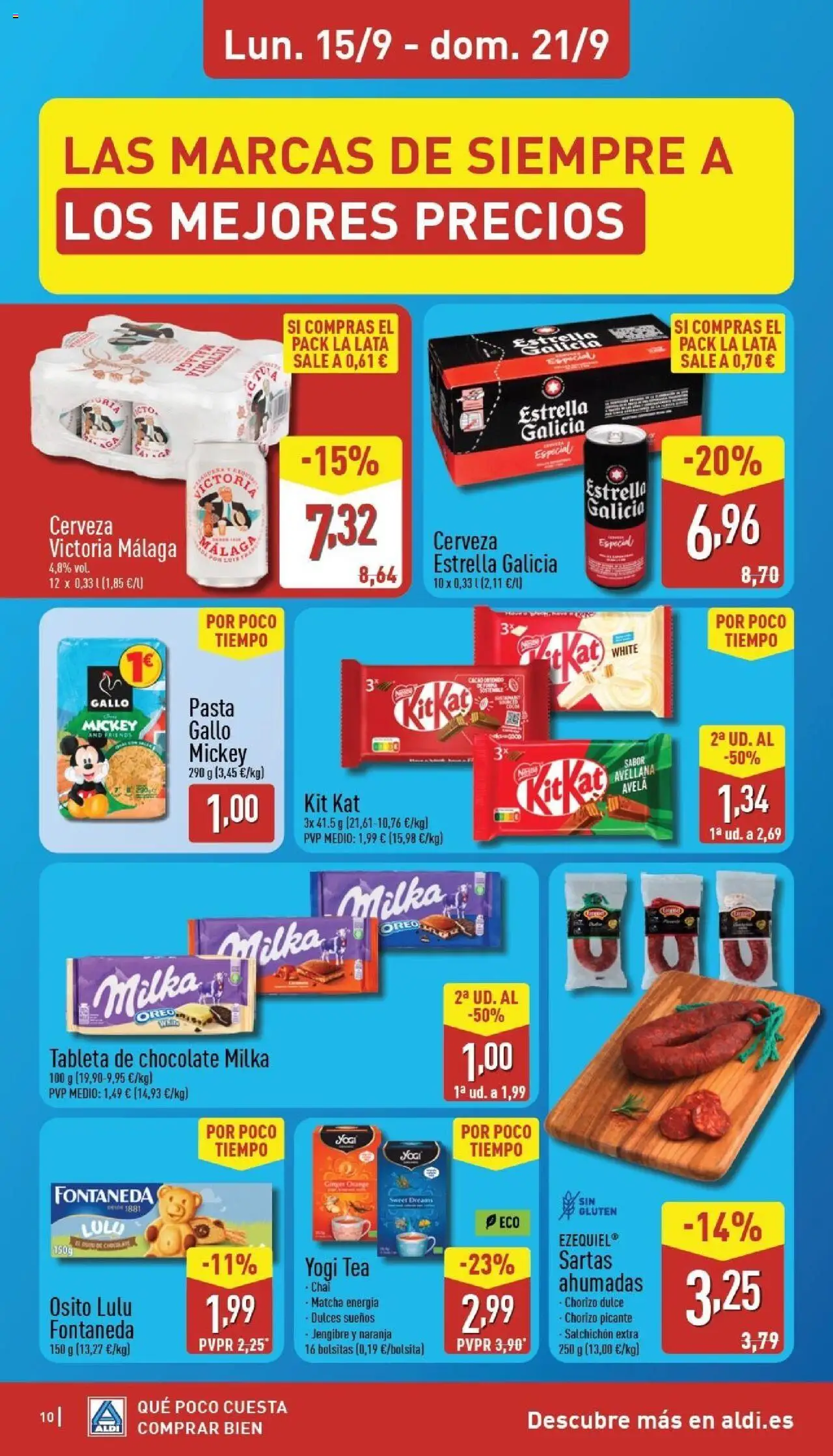 Aldi folleto Baleares │ válido desde el 15.09.2025 | Página: 10 | Productos: Chocolate, Cerveza, Pasta, Φρυγανιές σικάλεως