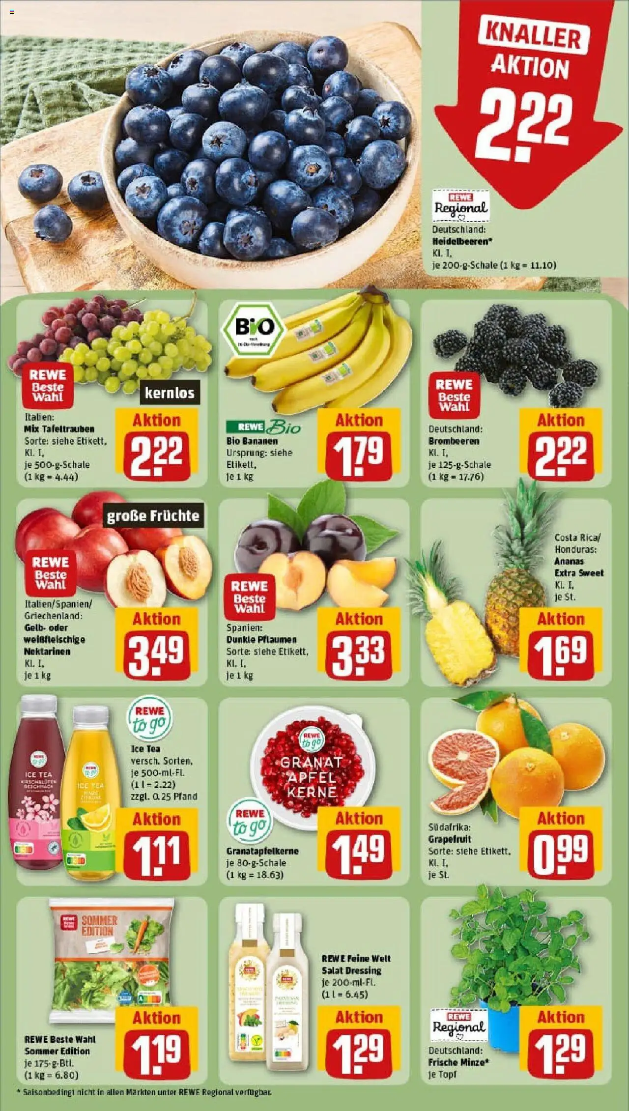 Rewe prospekt Uslar	 - gültig ab dem 03.08.2025 | Seite: 6 | Produkte: Pflaumen, Äpfel, Ananas, Grapefruit