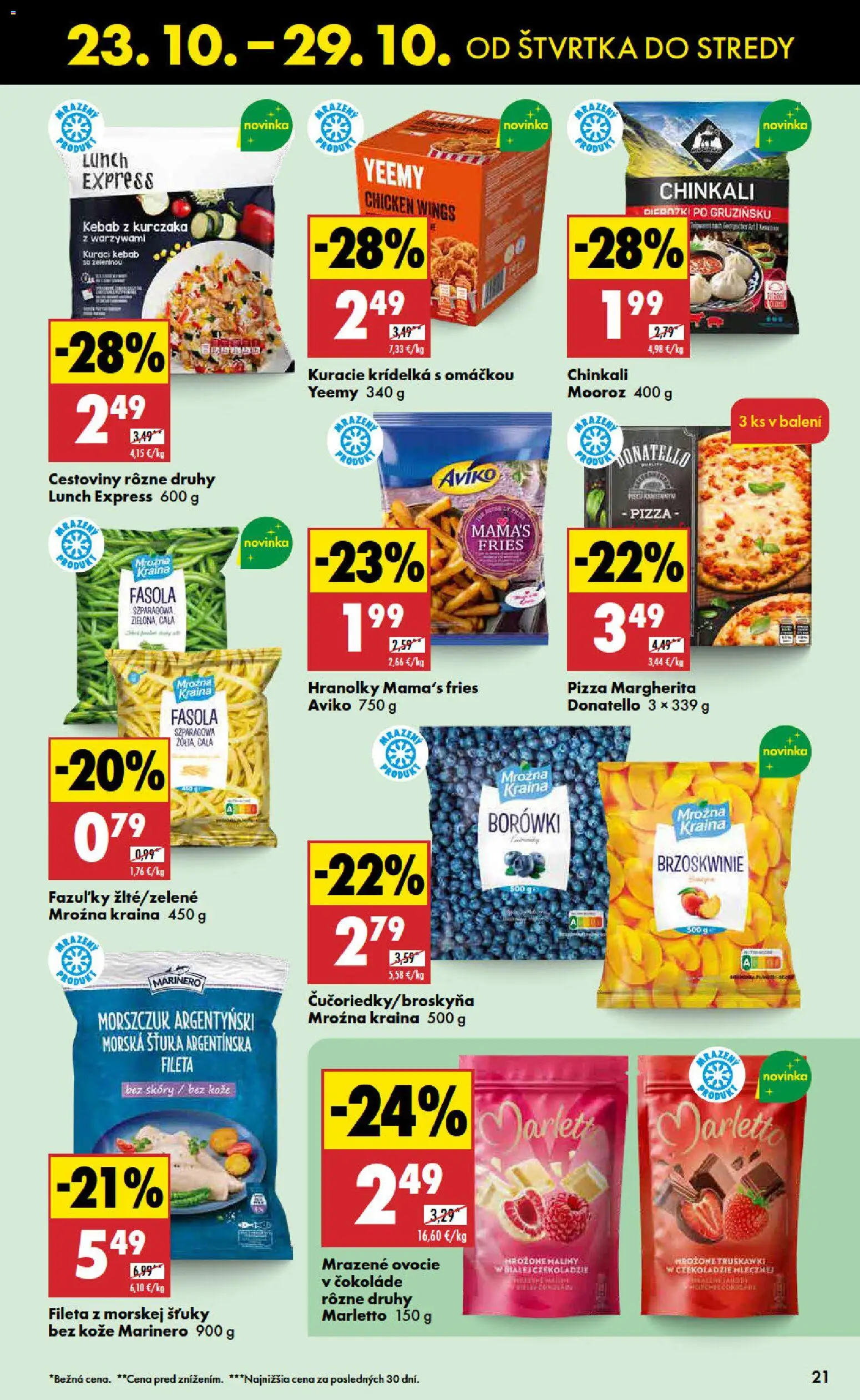 Nové Biedronka akcie – leták je platný od 23.10.2025 | Strana: 21 | Produkty: Pizza, Cestoviny, Ovocie
