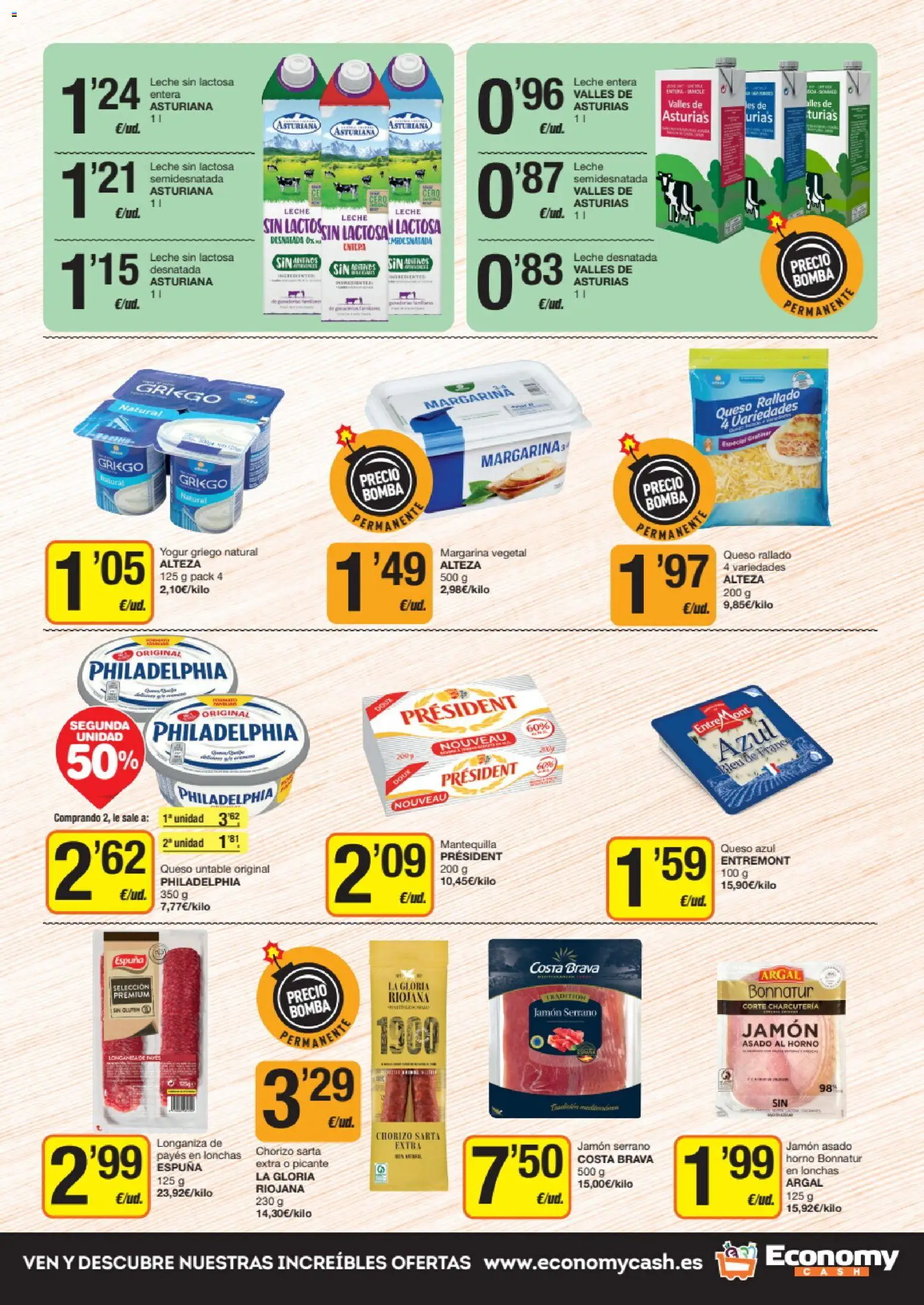 Economy Cash folleto │ válido desde el 29.01.2026 | Página: 5 | Productos: Leche sin lactosa, Leche entera, Pan, Μαγειρική εστία
