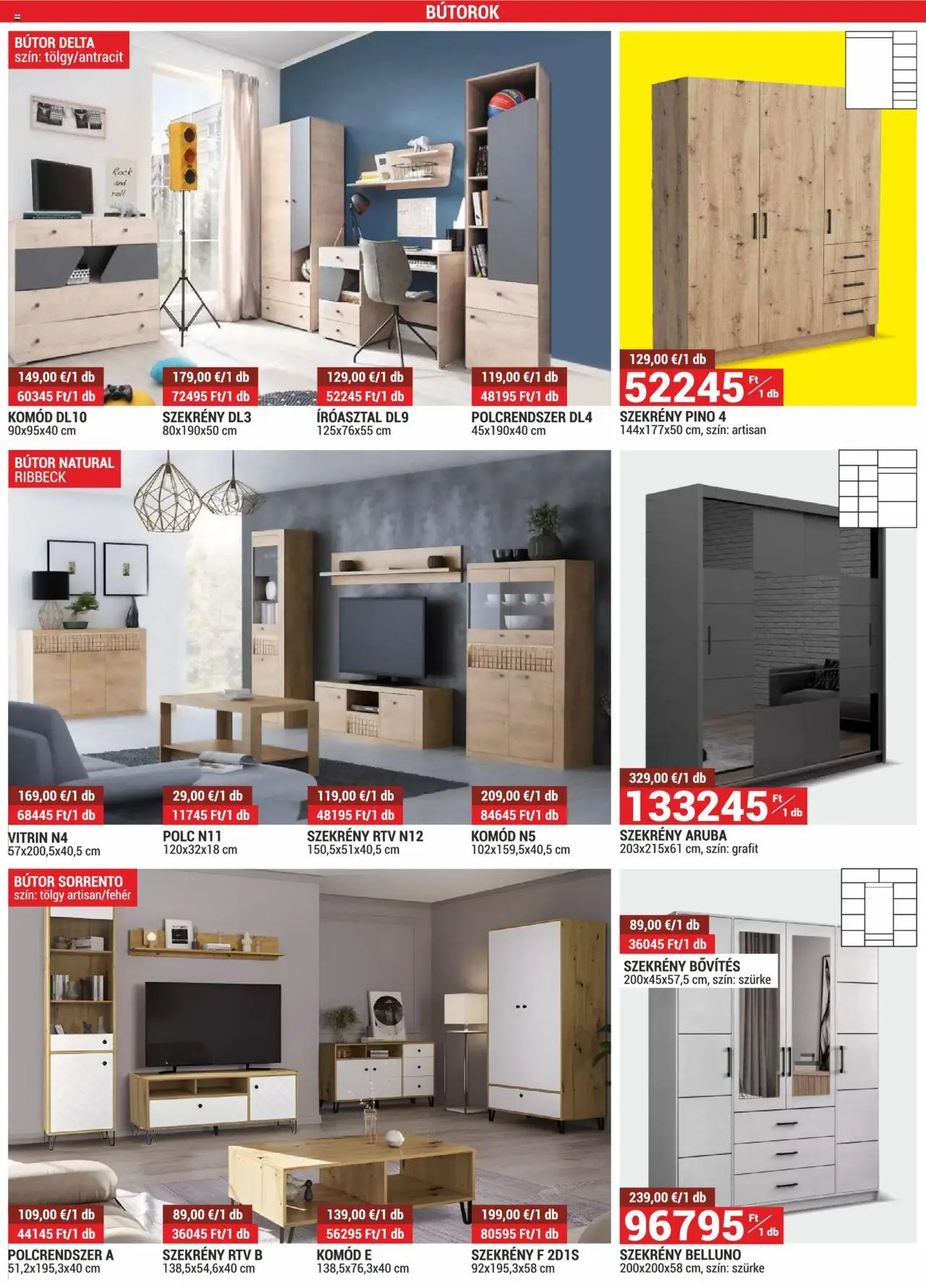 Merkury Market akciós ujság - amely érvényes a következő dátumtól: 01.08.2025 | Oldal: 19 | Termékek: Bútor, Komód, Íróasztal, Szekrény