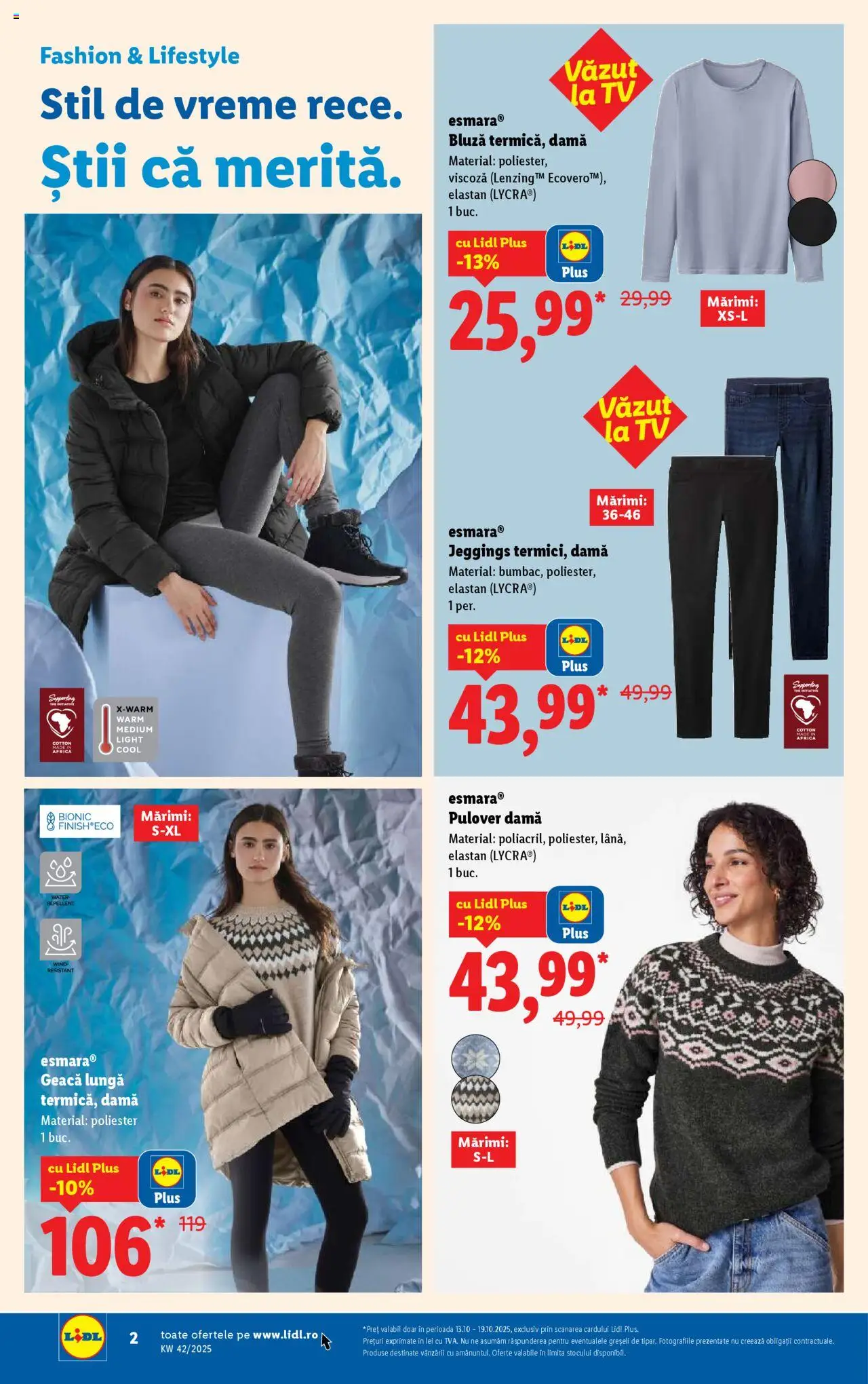 Noul catalog Lidl – valabil de la 13.10.2025 | Pagină: 2 | Produse: Bluză, Pulover, Geacă
