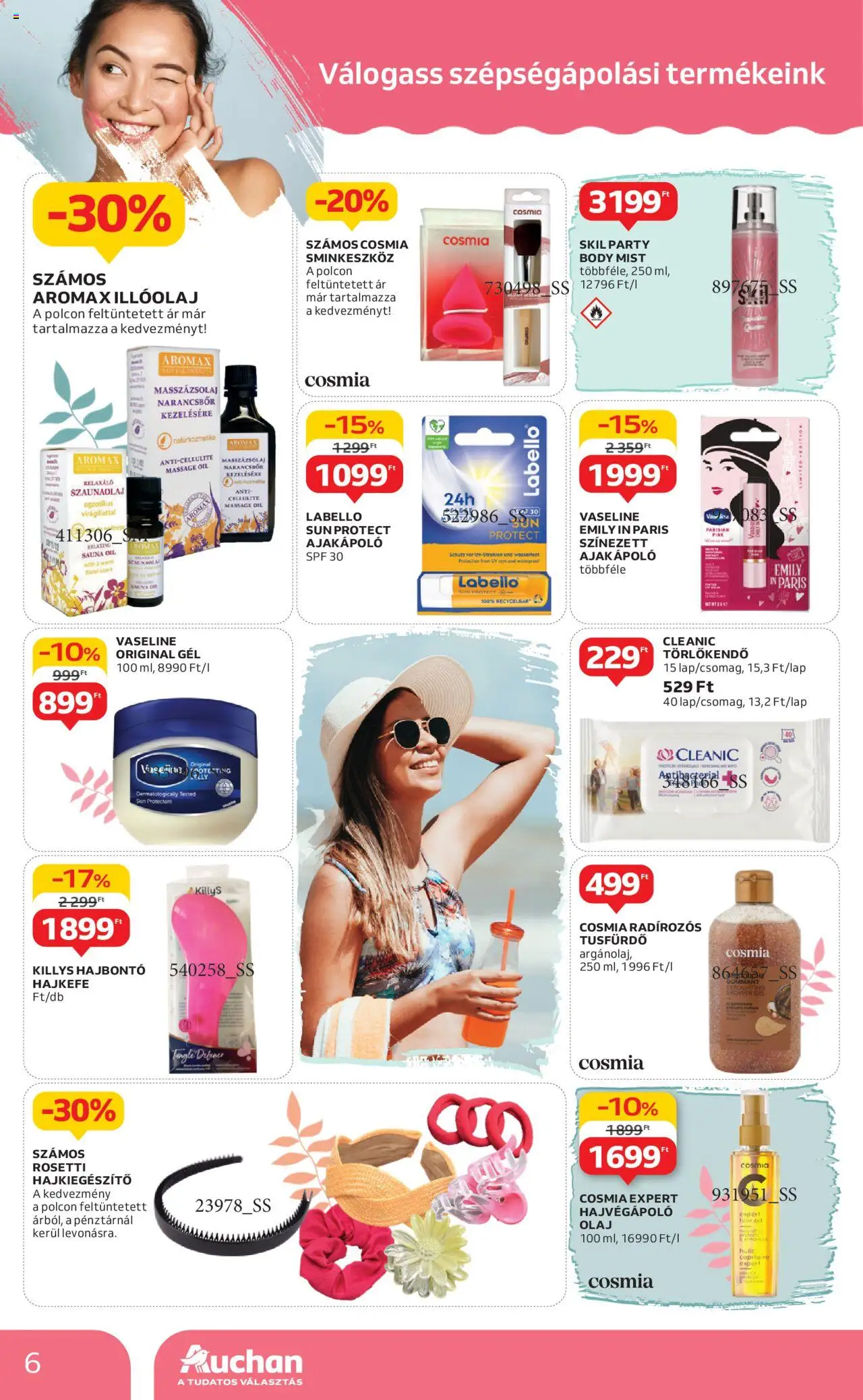 Auchan akciós ujság - amely érvényes a következő dátumtól: 22.05.2025 | Oldal: 6 | Termékek: Body, Masszázsolaj, Olaj, Tusfürdő