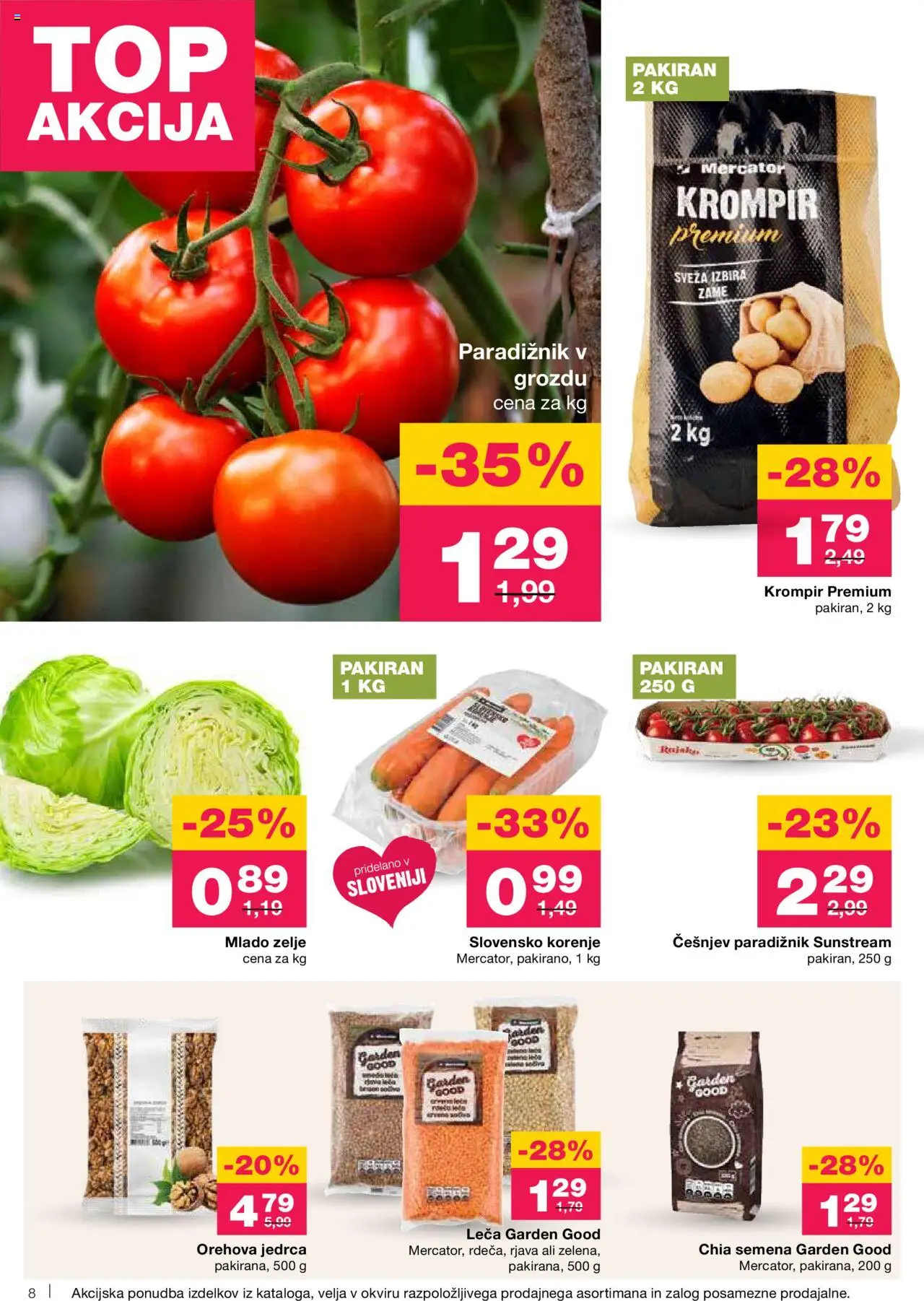 Mercator katalog │ velja od 07.08.2025 | Stran: 8 | Izdelki: Leča, Paradiznik, Krompir, Zelje