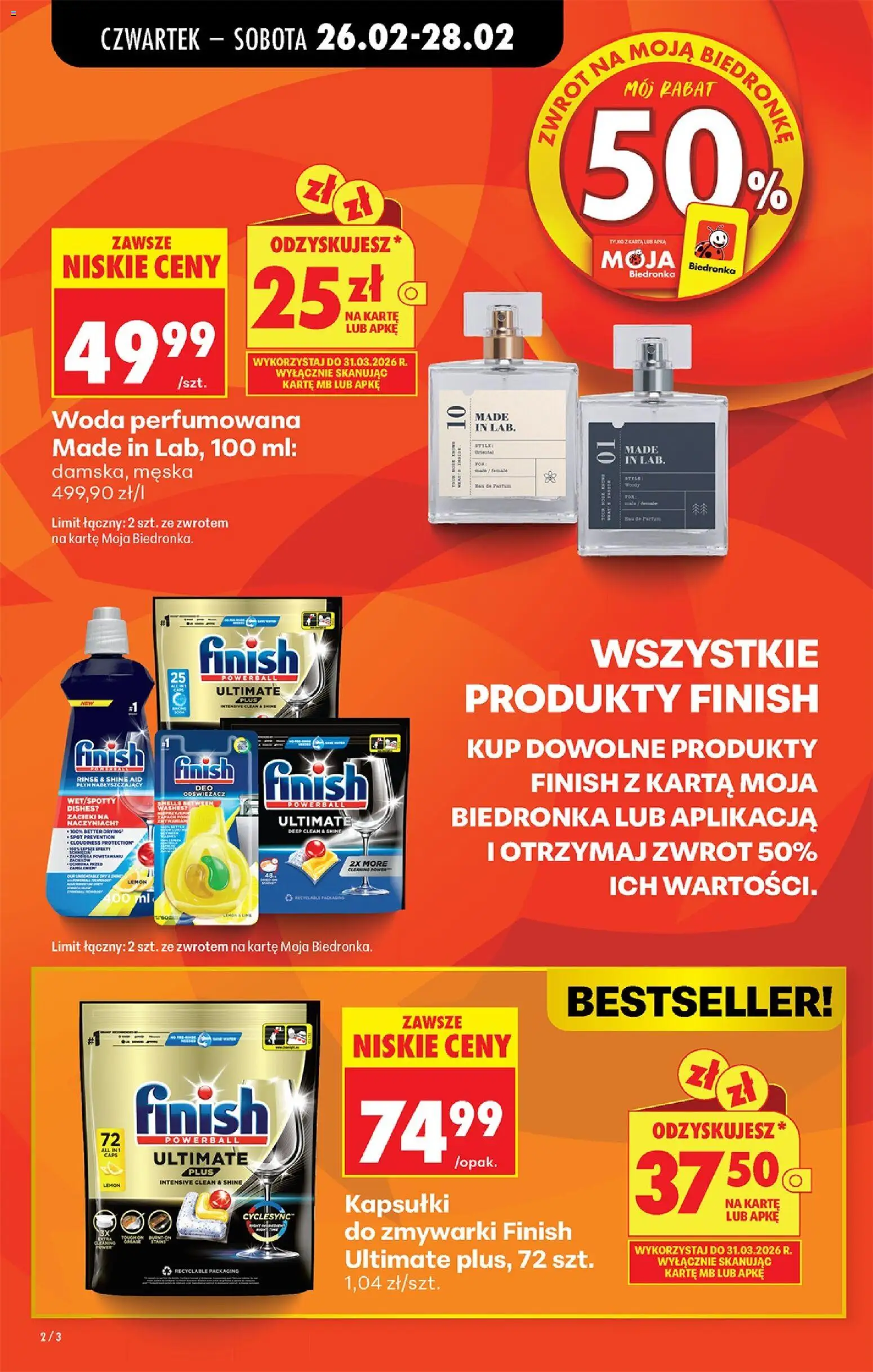 Biedronka gazetka - Oferta w tym tygodniu od 26.02.2026 | Strona: 4 | Produkty: Karta, Zapach, Kapsułki do zmywarki, Woda