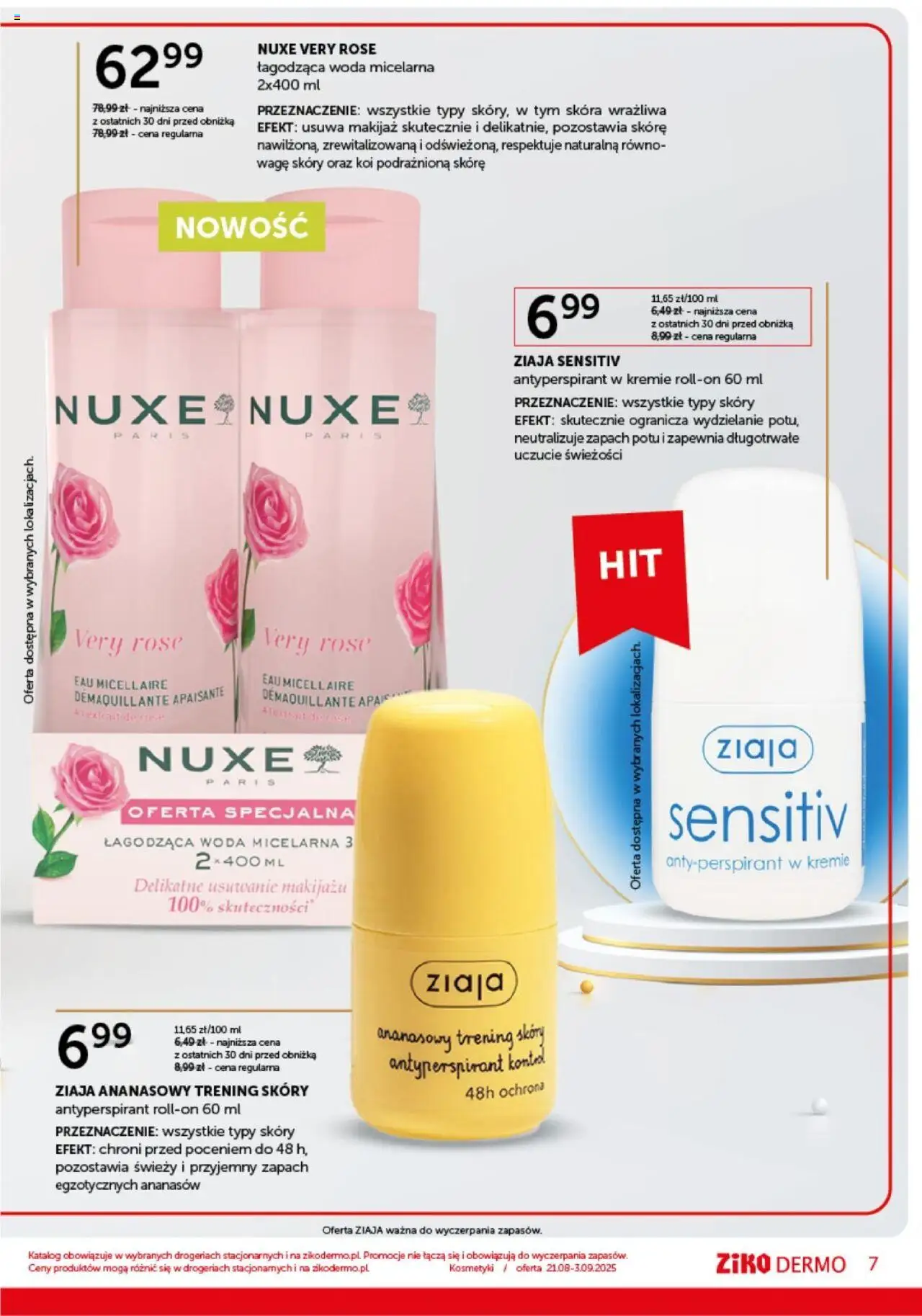 Ziko Gazetka od 21.08.2025 | Strona: 7 | Produkty: Zapach, Makijaż, Antyperspirant, Woda