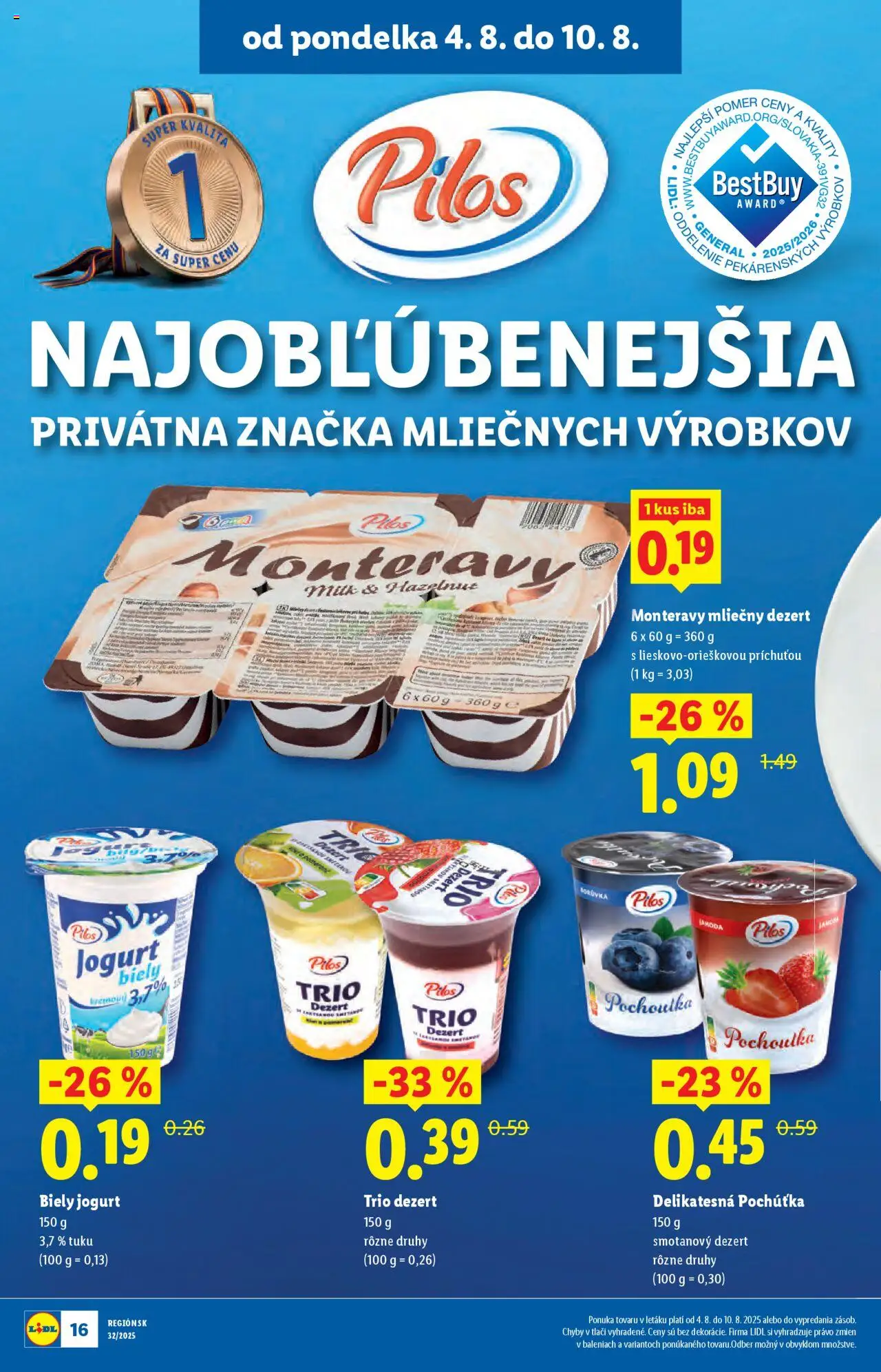 Lidl leták │ platný od 04.08.2025 | Strana: 18 | Produkty: Jogurt, Biely jogurt