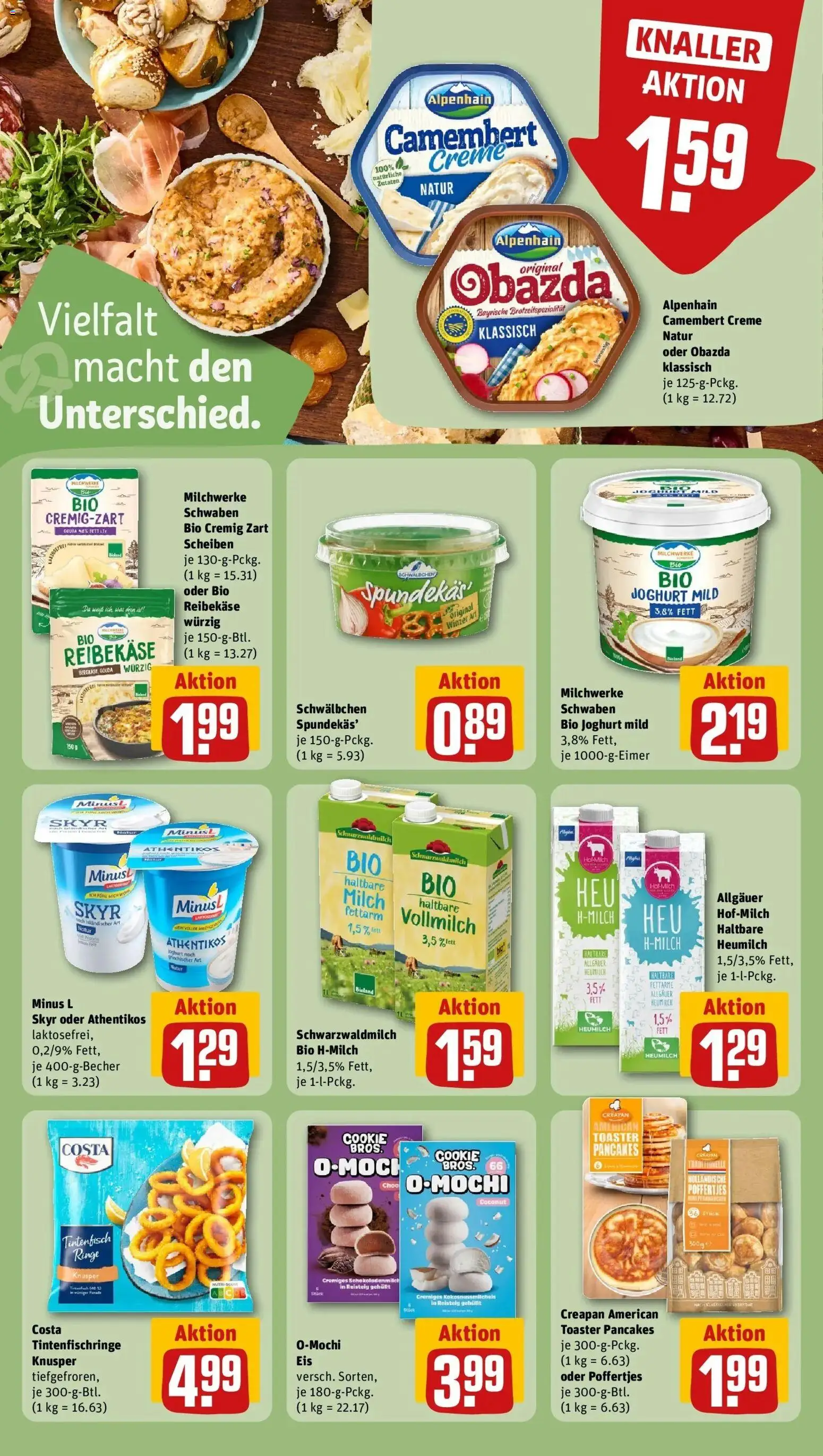 Rewe Prospekt Fridingen An Der Donau	 – gültig ab 05.04.2026 | Seite: 15 | Produkte: Tintenfisch, Creme, Skyr, Reibekase