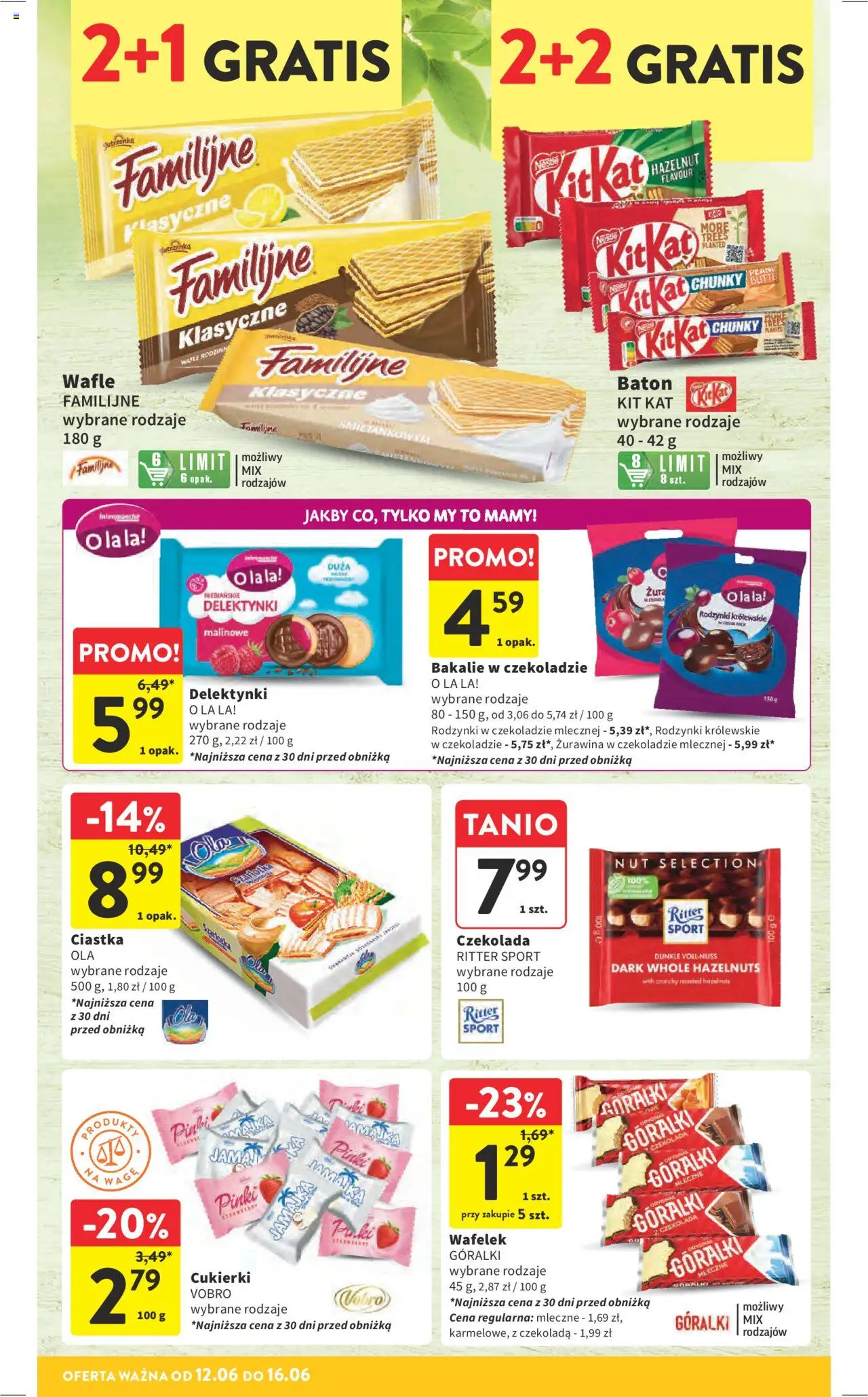 Intermarche Gazetka od 12.06.2025 | Strona: 28 | Produkty: Żurawina, Czekolada, Rodzynki w czekoladzie, Ciastka