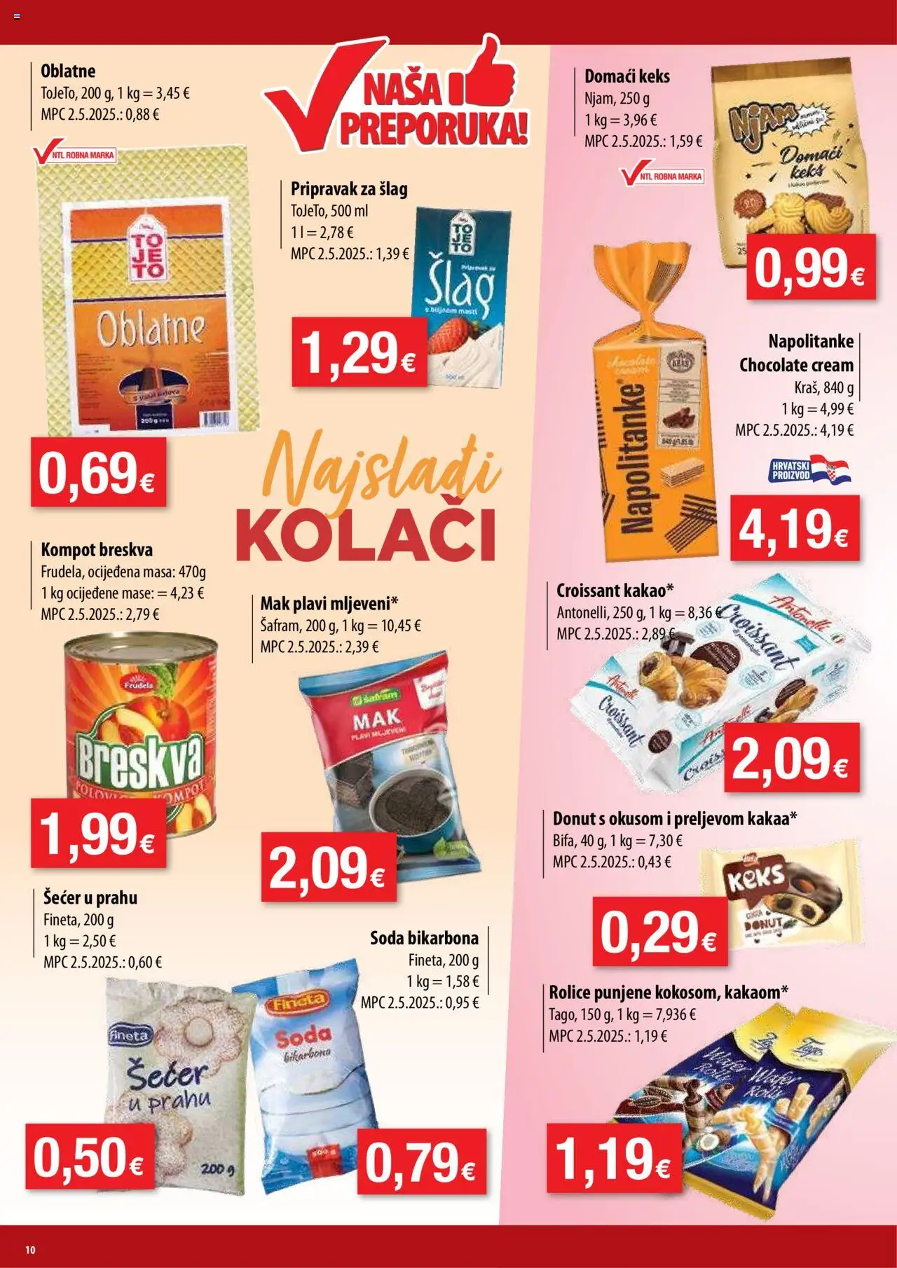NTL katalog | vrijedi od 20.08.2025 | Stranica: 10 | Proizvodi: Oblatne, Šlag, Šećer u prahu, Mak