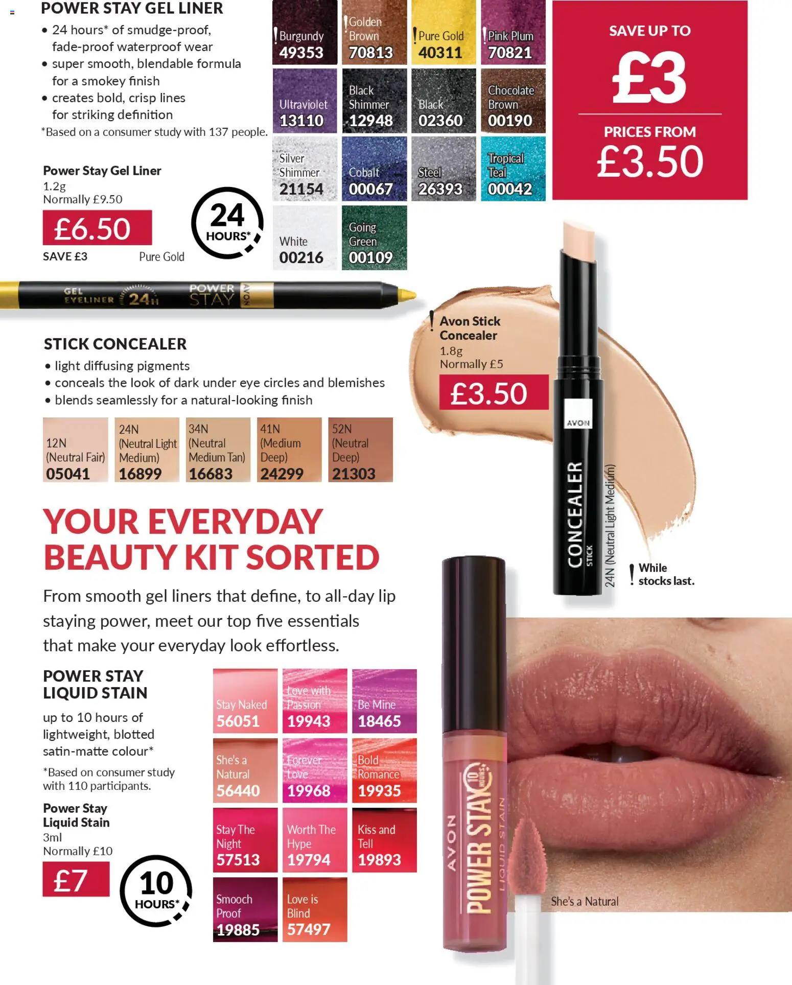 {H1} | Page: 8 | Products: Concealer, Eyeliner, Chocolate