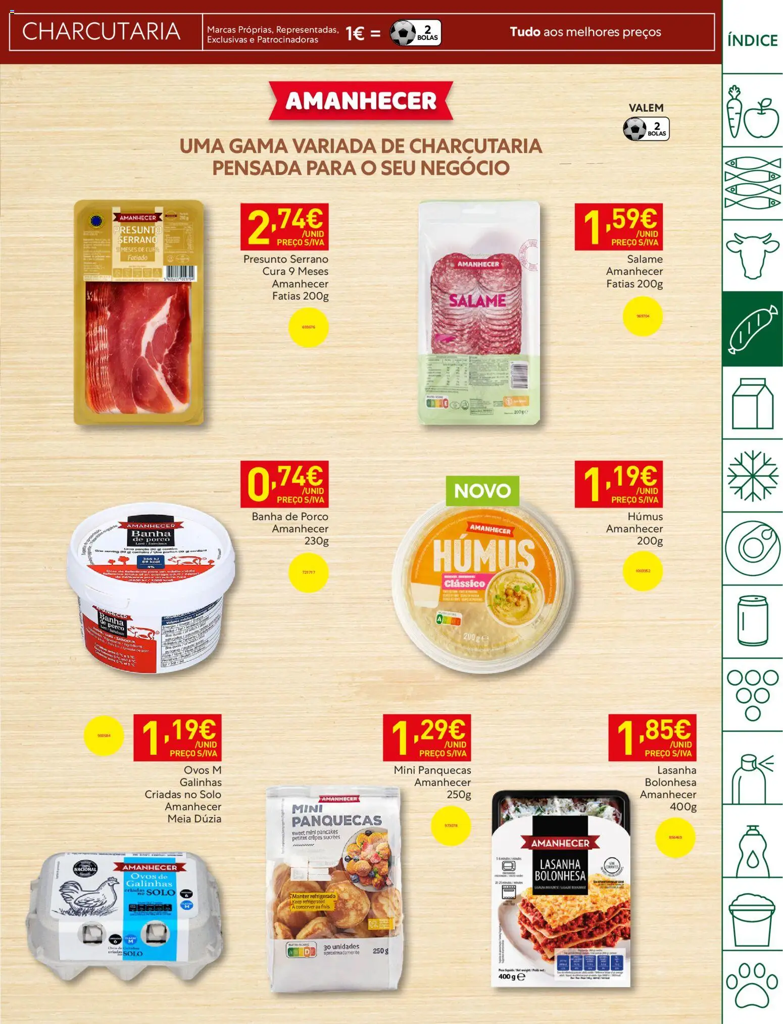 Recheio folheto │ válido de 21.04.2026 | Página: 13 | Produtos: Lasanha, Ovos, Salame, Presunto