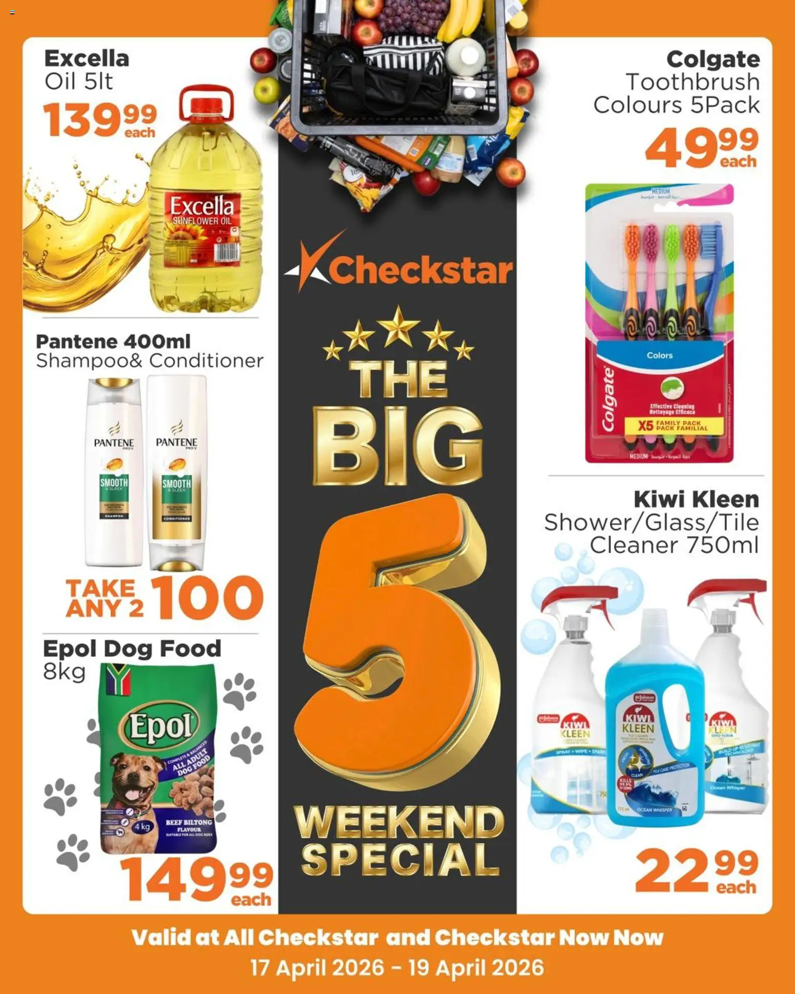 New Check Star catalogue – valid from 17.04.2026 | Page: 1 | Products: Oil, Beef, Kiwi, Dog food