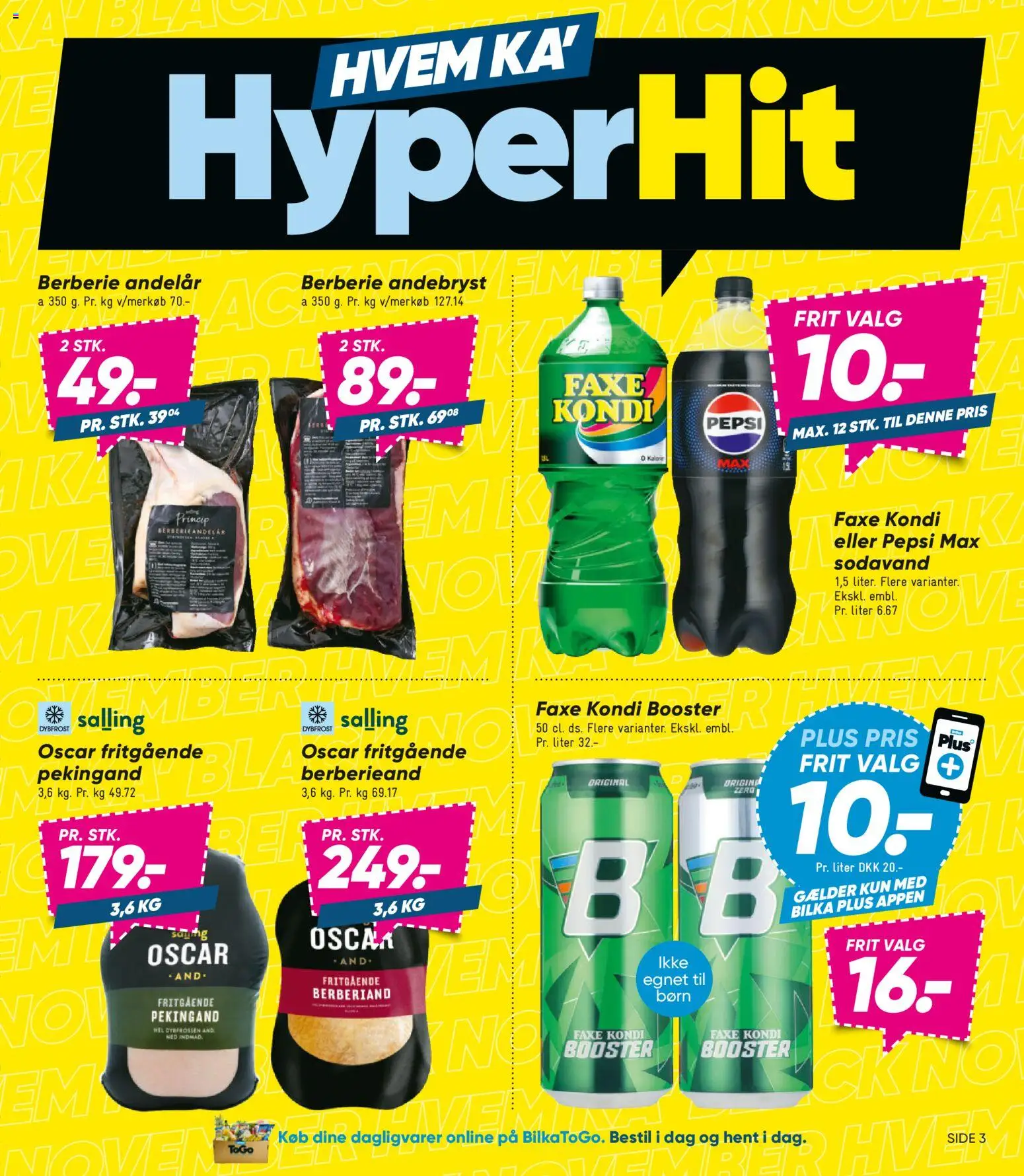 Bilka tilbudsavis – gyldig fra 07.11.2025 | Side: 3 | Produkter: Sodavand, Faxe Kondi, Pepsi, Pepsi Max