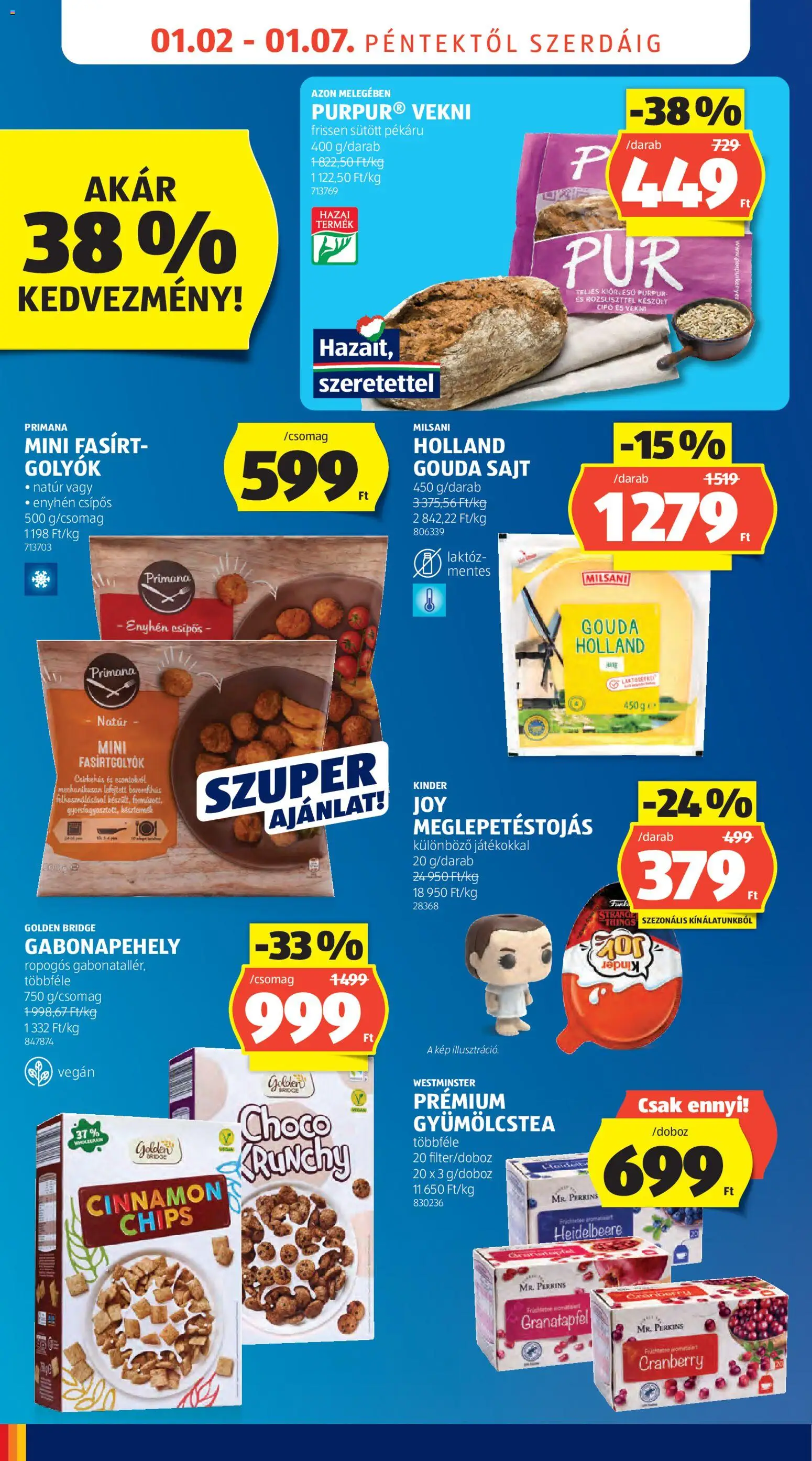 Aldi akciós ujság - amely érvényes a következő dátumtól: 02.01.2026 | Oldal: 10 | Termékek: Gouda, Csirkehús, Tea, Vegán