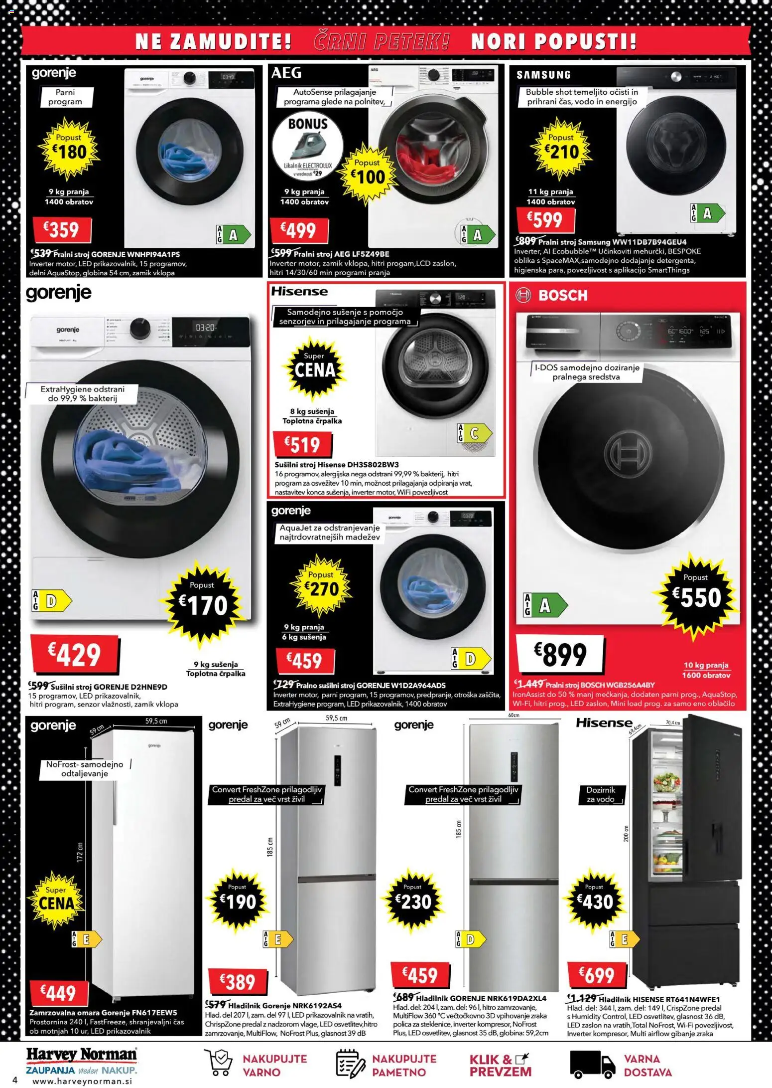 Novi Harvey Norman katalog ponudbe – veljaven od 23.10.2025 | Stran: 4 | Izdelki: Črpalka, Pralni stroj, Omara, Polica