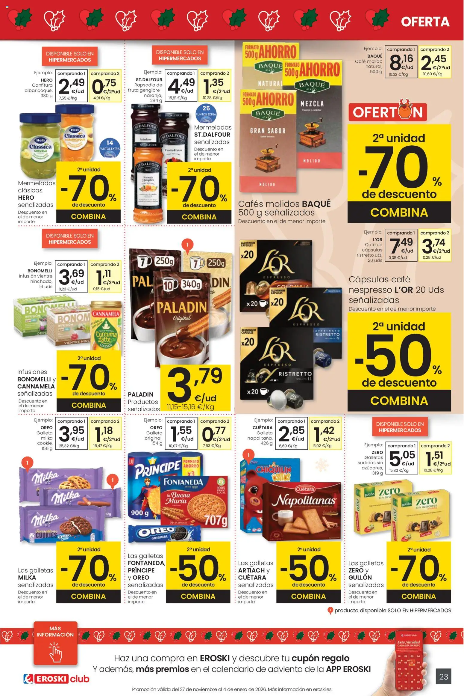 Eroski - Navidad │ válido desde el 18.12.2025 | Página: 23 | Productos: Café, Café molido, Cereales, Café en cápsulas