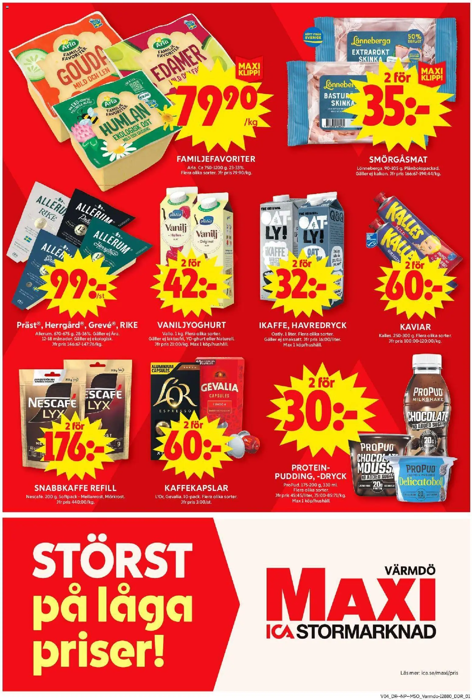 ICA Maxi reklamblad aktuell från 19.01.2026 | Sida: 6 | Produkter: Kaffekapslar, Ost, Skinka, Hallon