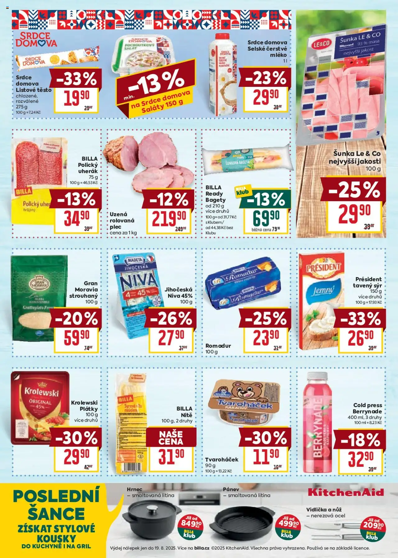 Billa Velký leták od 13.08.2025 | Strana: 15 | Produkty: Sýr, Listové těsto, Salát, Bagety