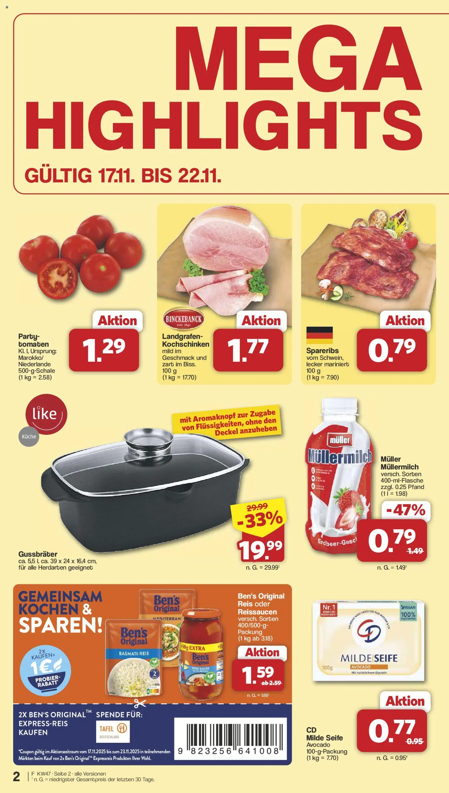 Famila Nordwest - Black Friday – gültig ab 17.11.2025 | Seite: 2 | Produkte: Basmatireis, Wasser, Müllermilch, Muller mullermilch