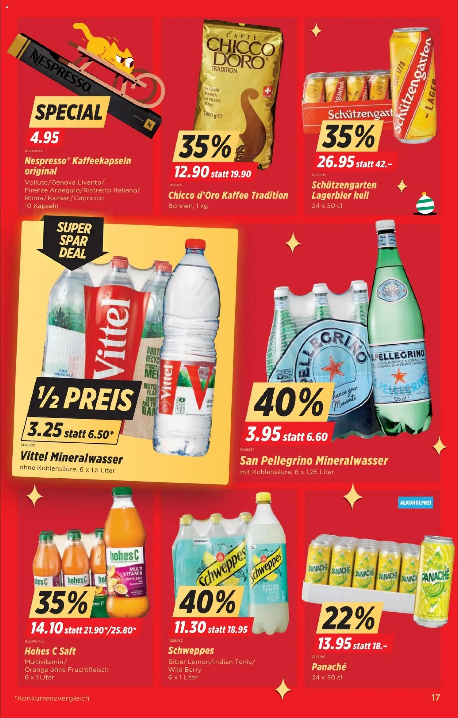 Denner Aktionen – gültig ab 23.12.2025 | Seite: 17 | Produkte: Mineralwasser, Kaffee, Saft