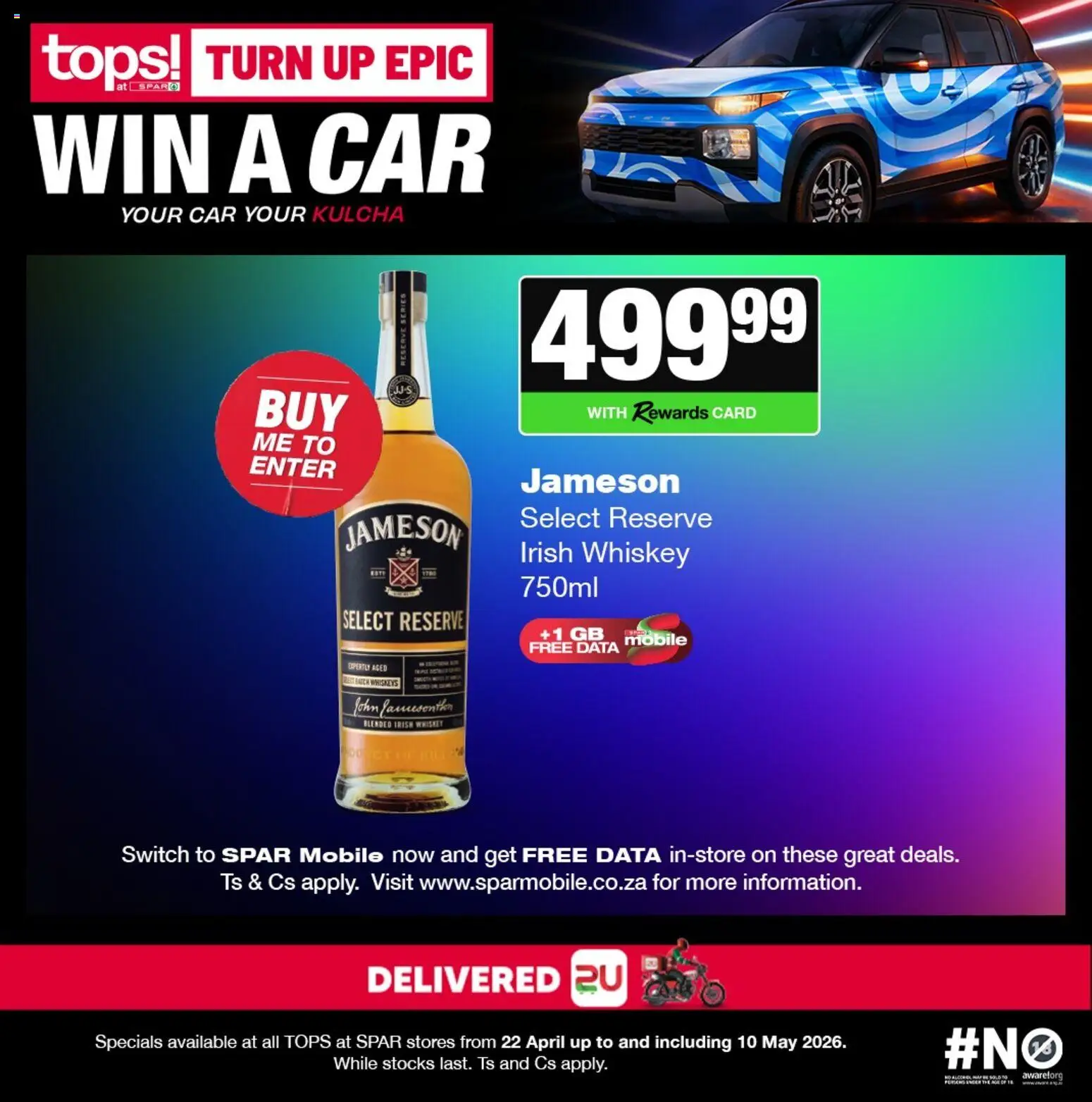 New Tops at Spar catalogue – valid from 22.04.2026 | Page: 2 | Products: Data, Switch, Whiskey