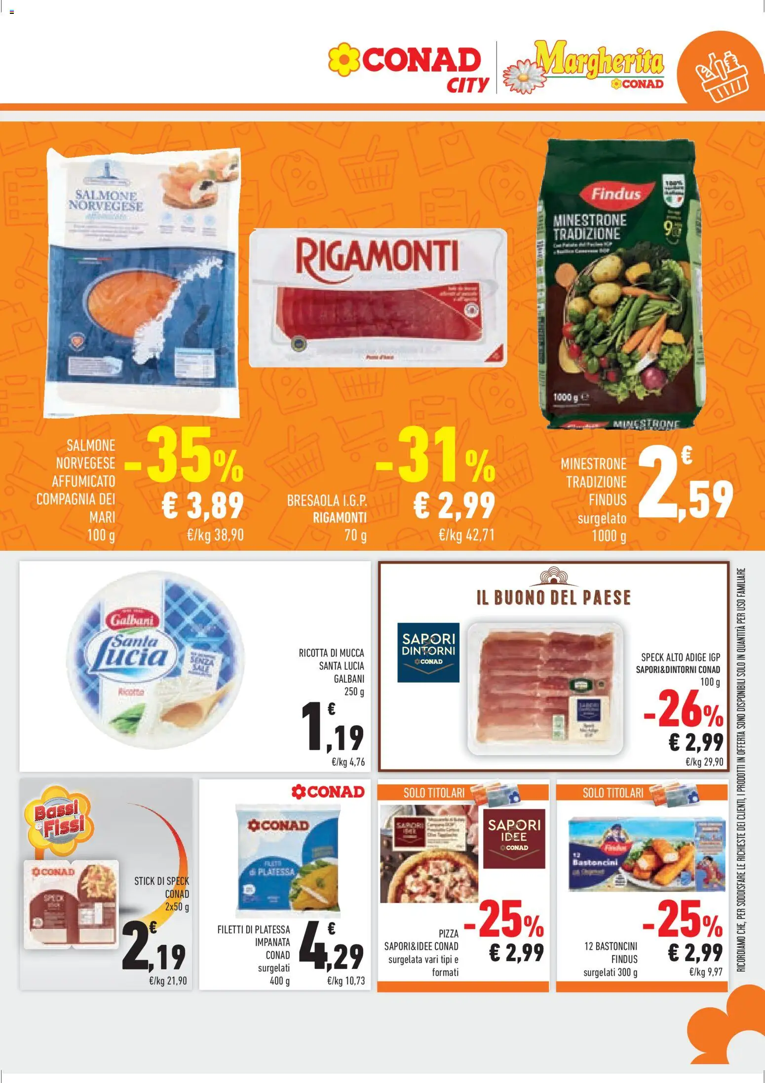 Volantino Conad del 07.01.2026 | Pagina: 5 | Prodotti: Speck, Pizza, Salmone, Bresaola