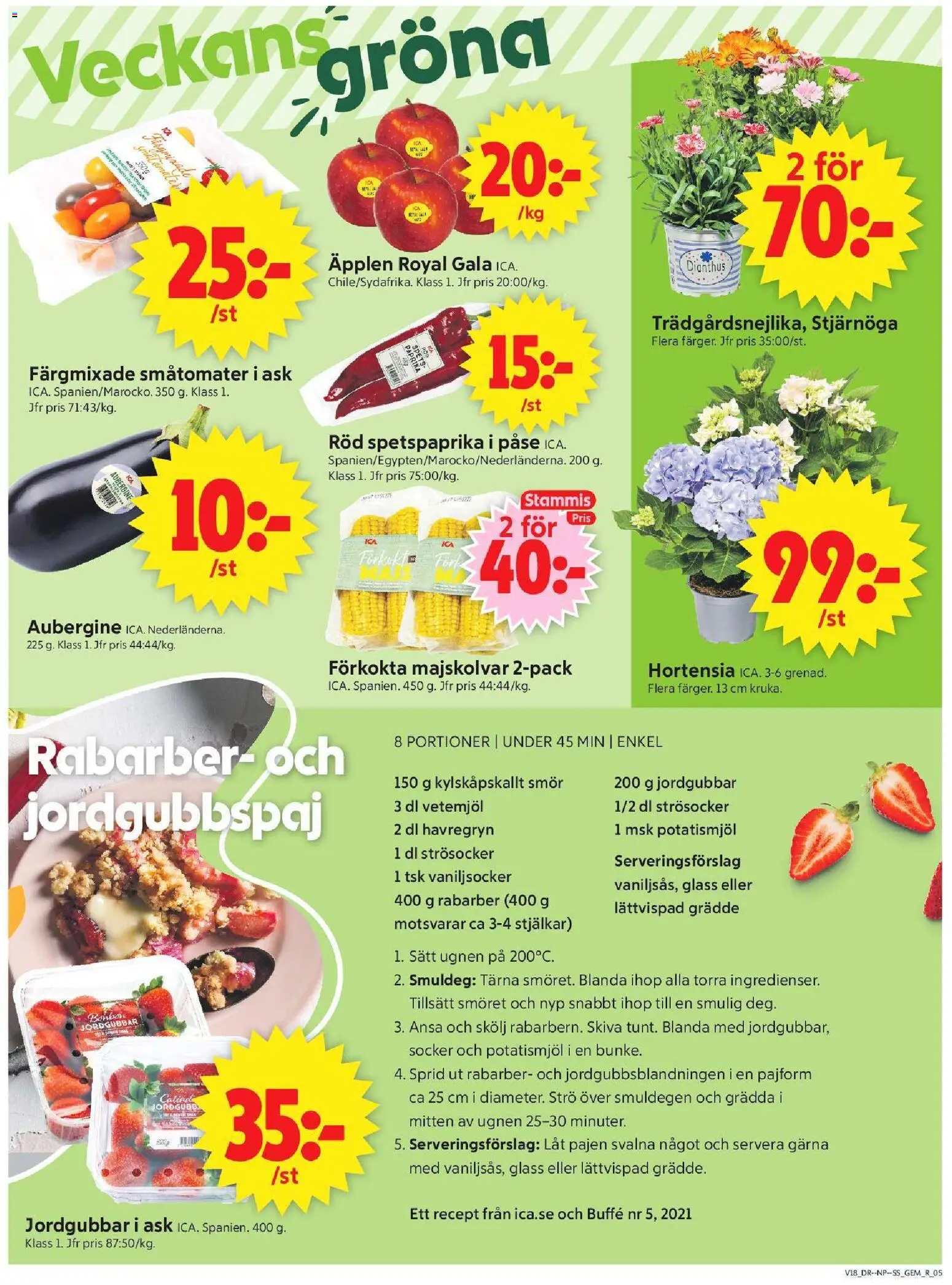 ICA Supermarket reklamblad aktuell från 27.04.2026 | Sida: 5 | Produkter: Havregryn, Smör, Jordgubbar, Ugnen