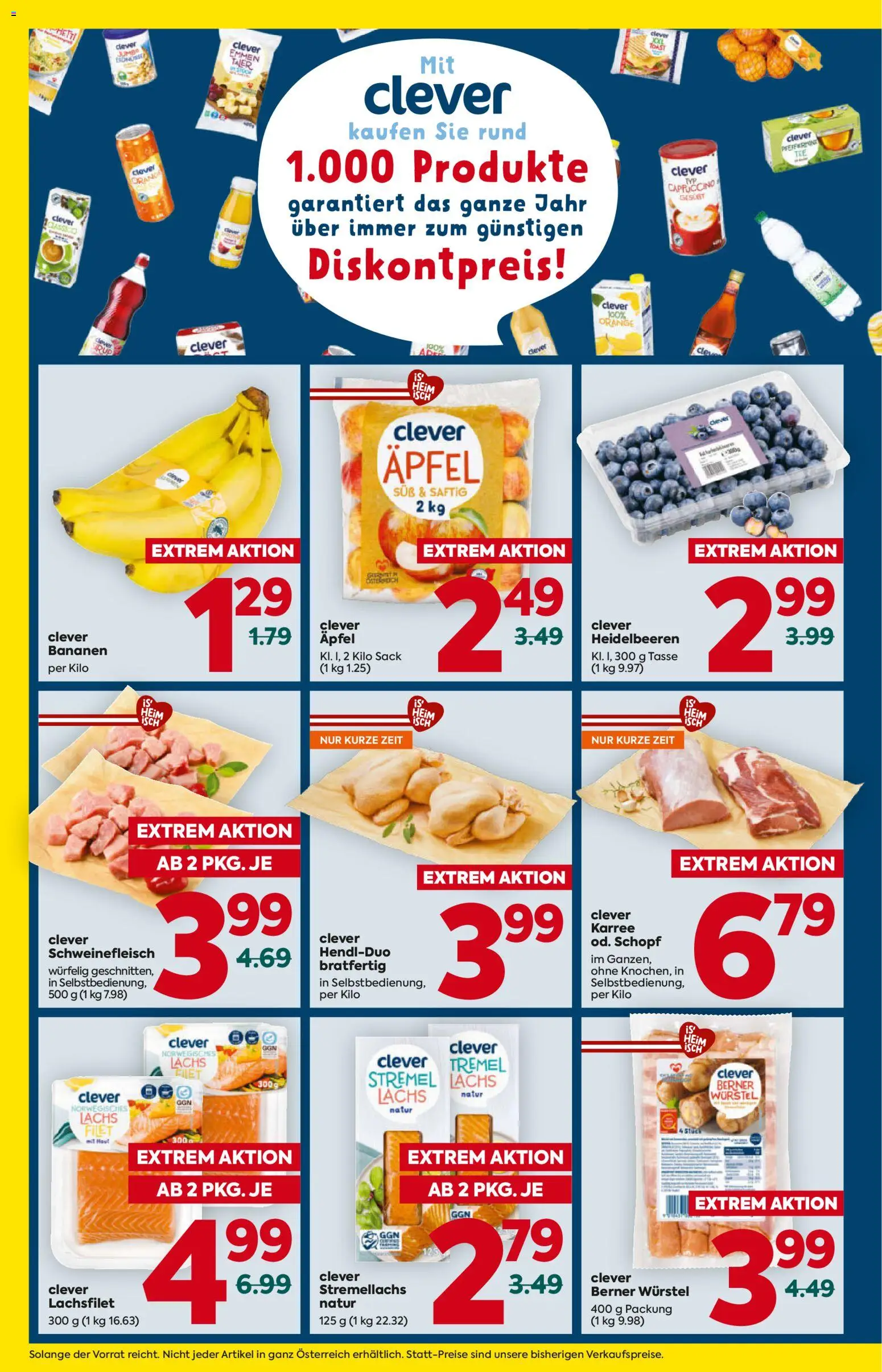 Billa Flugblatt - Niederösterreich gültig ab 06.11.2025 | Seite: 4 | Produkte: Schweinefleisch, Äpfel, Bananen