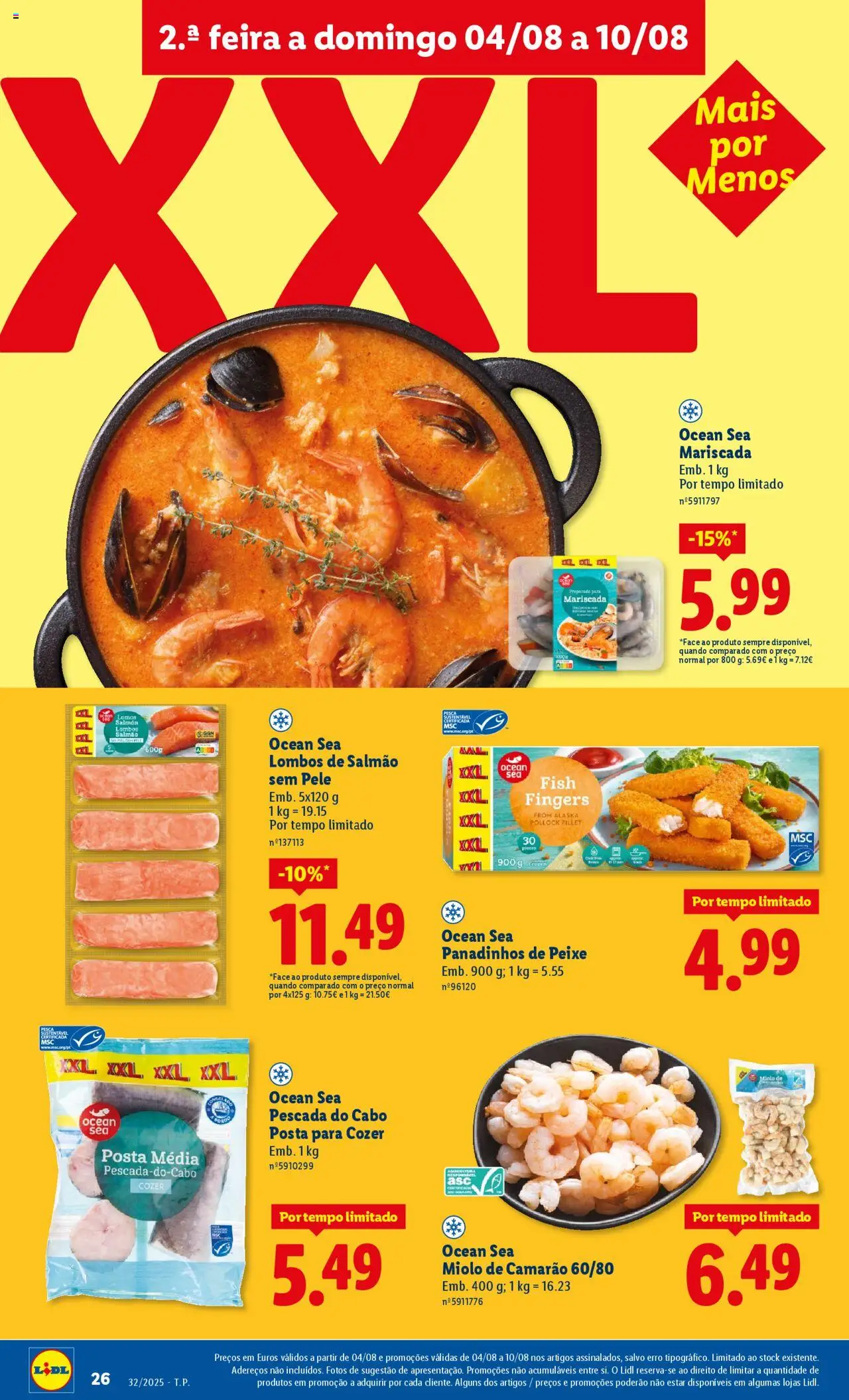Lidl folheto │ válido de 04.08.2025 | Página: 26 | Produtos: Cabo, Camarão, Salmão, Peixe