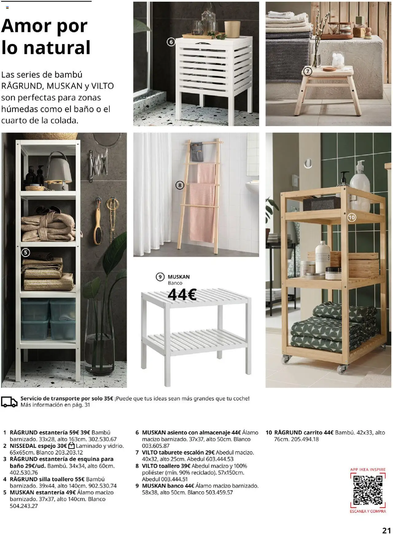 Catálogo IKEA Baños │ válido desde el 01.09.2025 | Página: 21 | Productos: Taburete, Silla, Baño, Espejo