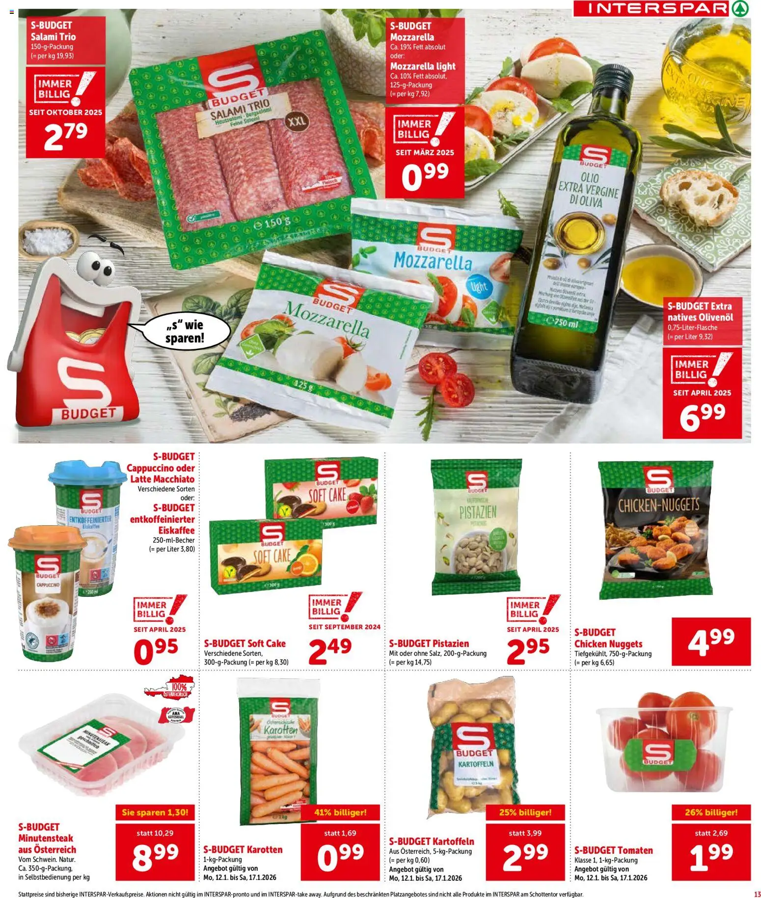 Interspar Flugblatt - Oberösterreich gültig ab 15.01.2026 | Seite: 14 | Produkte: Kartoffeln, Salami, Tomaten